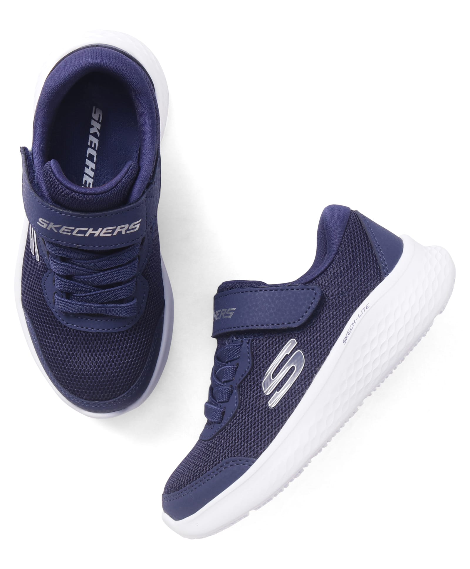 Skechers Casual Shoes With Velcro Closure & Logo Design - Navy Blue-picture-10