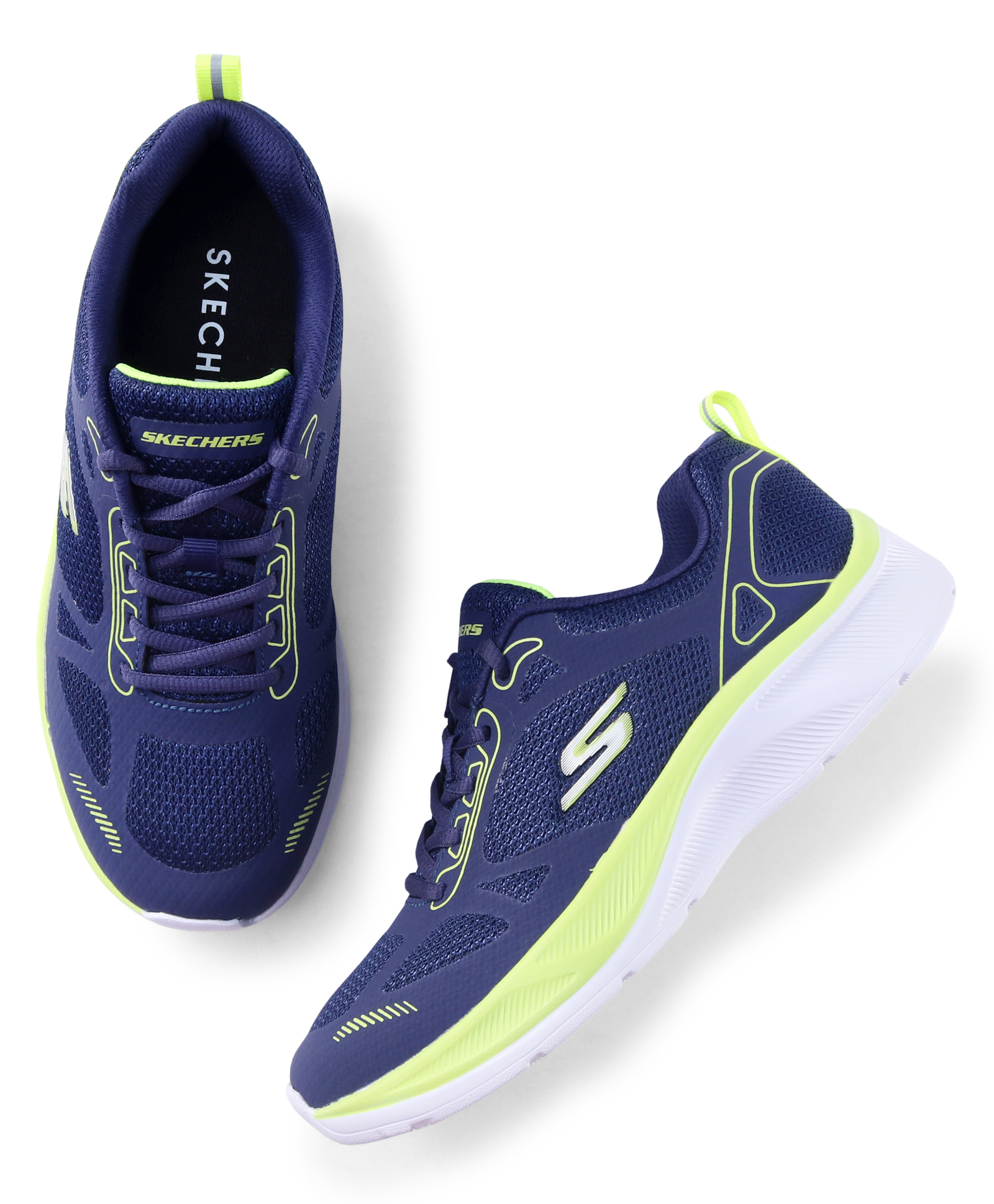 Skechers Lace Up Solid Sports Shoes - Navy Blue-picture-12