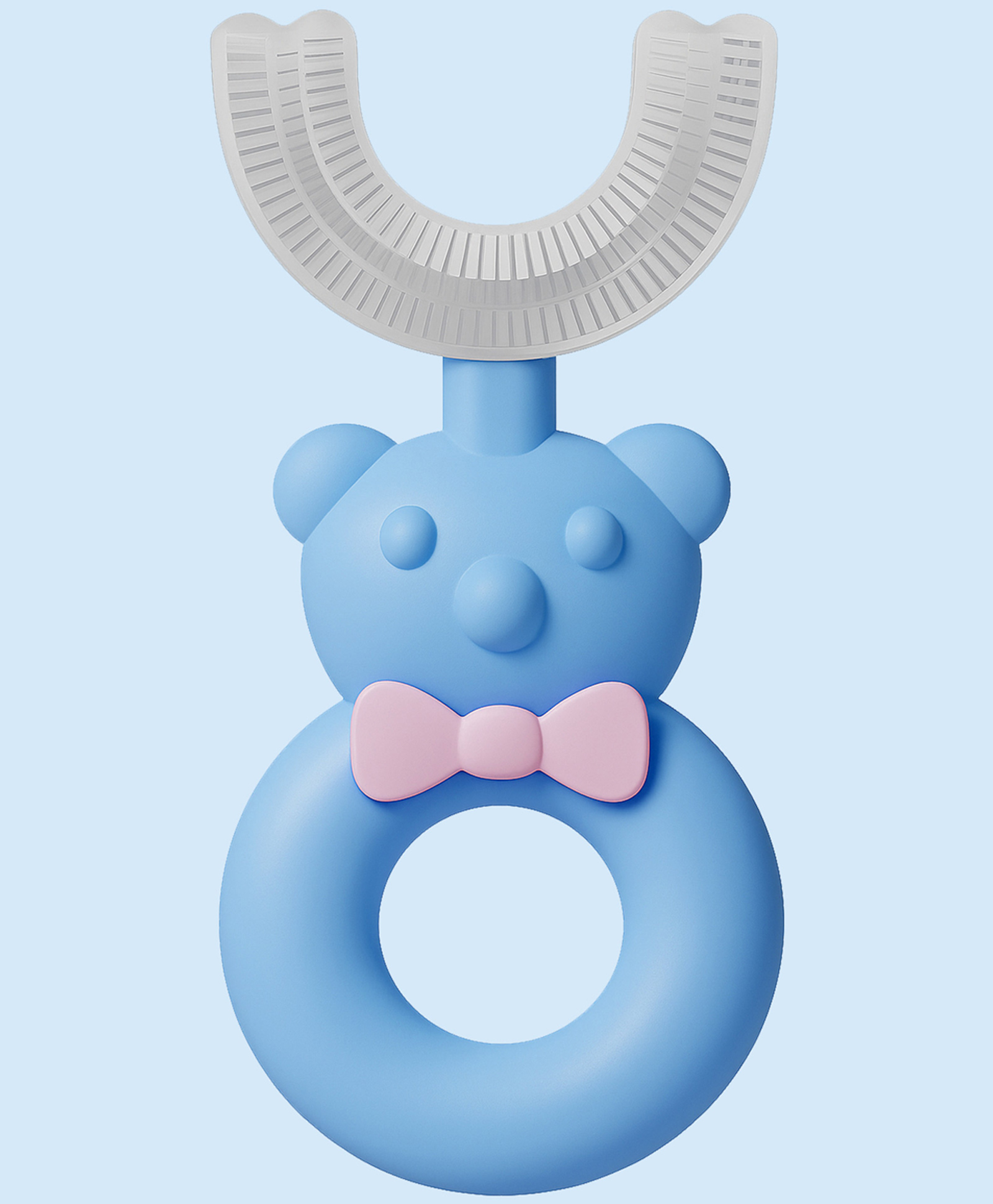 Bebe Burp Kids U-Shape Toothbrush (Gentle 360° Cleaning for Toddlers, Blue)-image-19