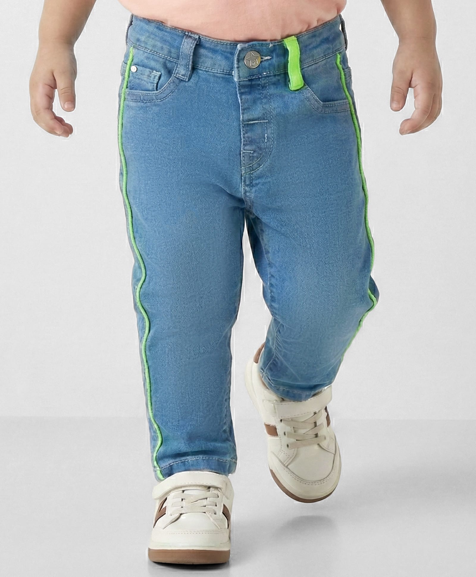Babyhug Denim Full Length Washed Jeans With Stretch - Blue-picture-22