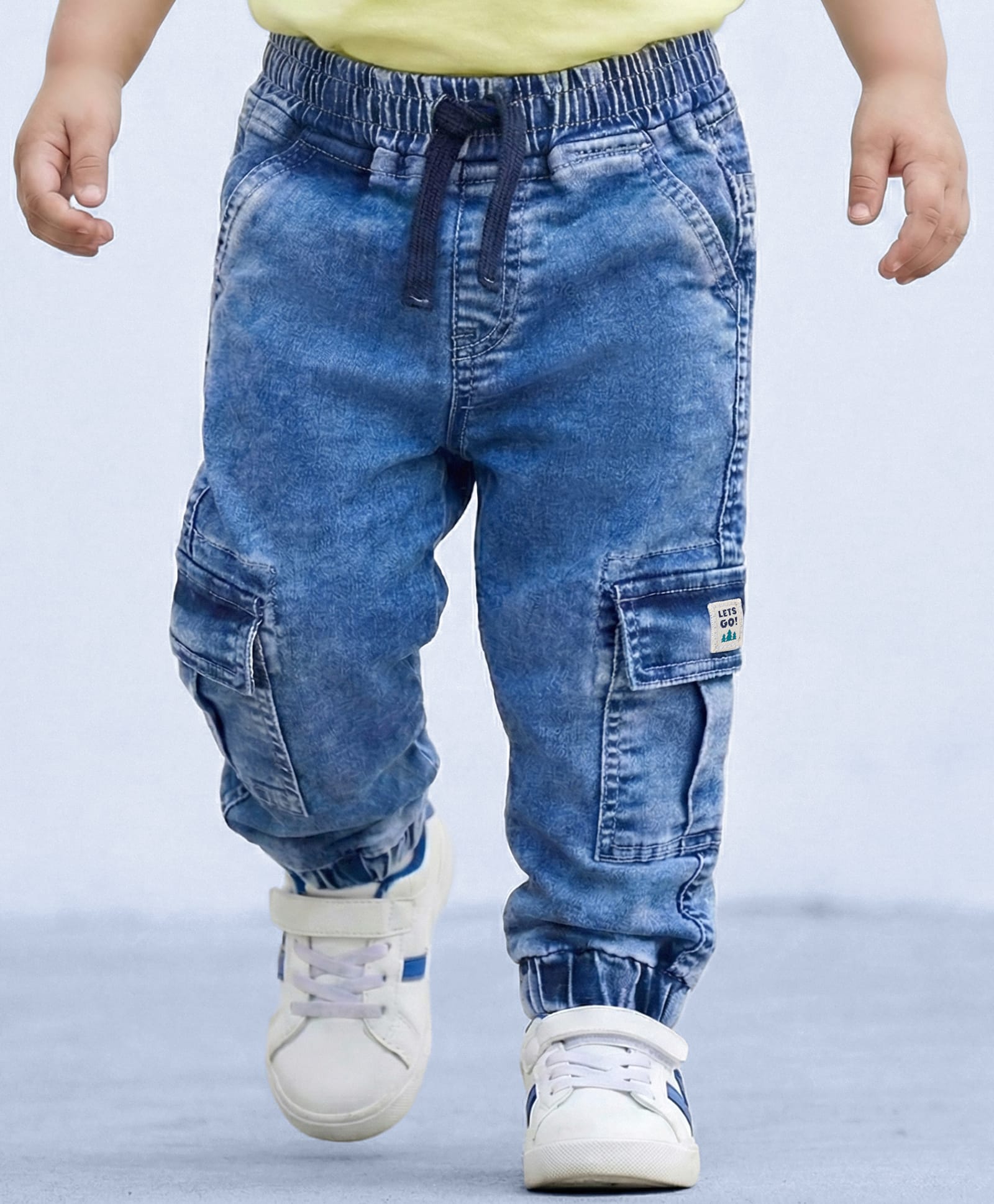 Babyhug Denim Full Length Washed Jeans With Stretch - Blue-picture-27