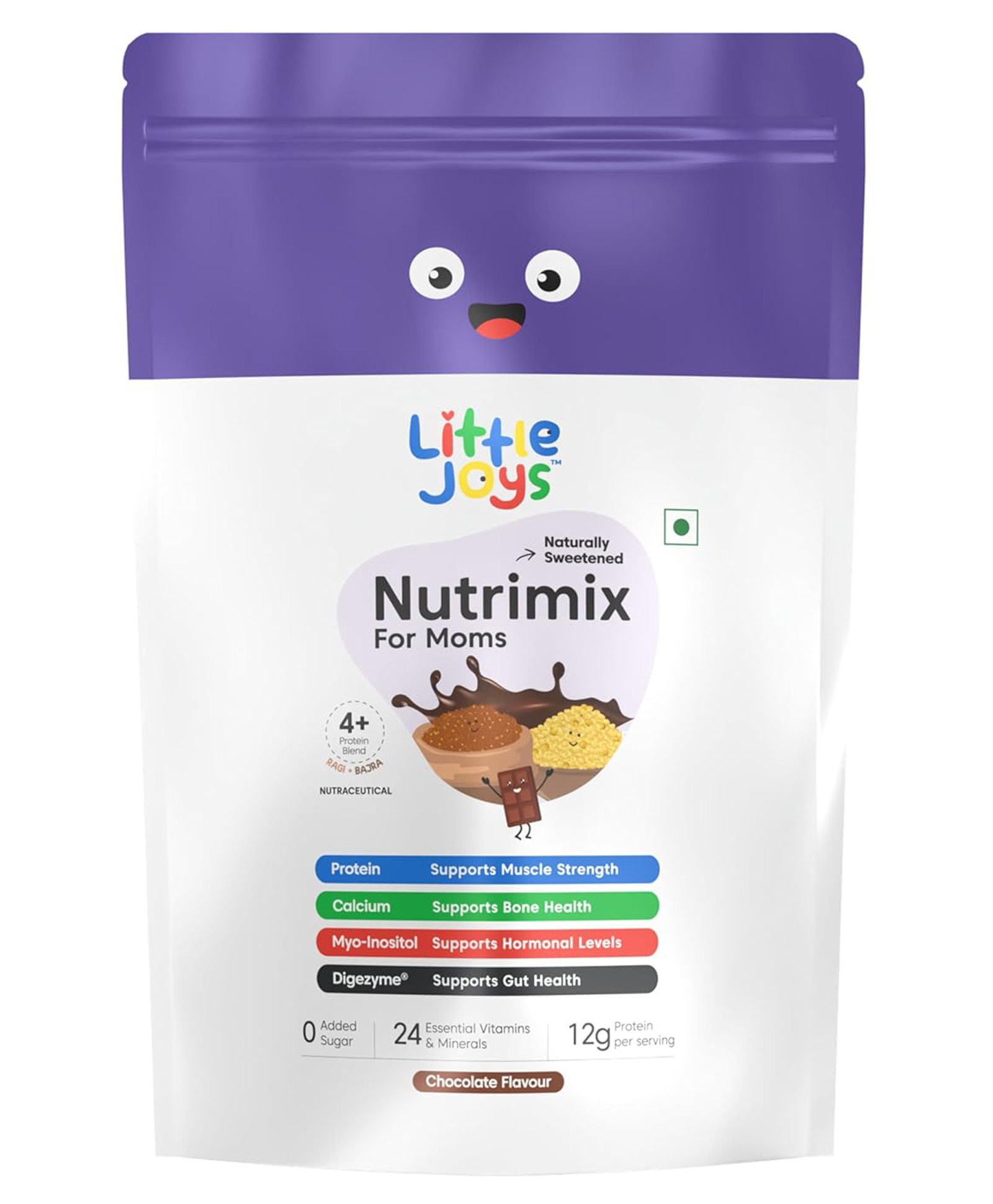 Little Joys Chocolate Flavour Nutrimix for Moms Boosts Energy Supports Digestion & Immunity with Ragi Bajra & Oats - 350 g