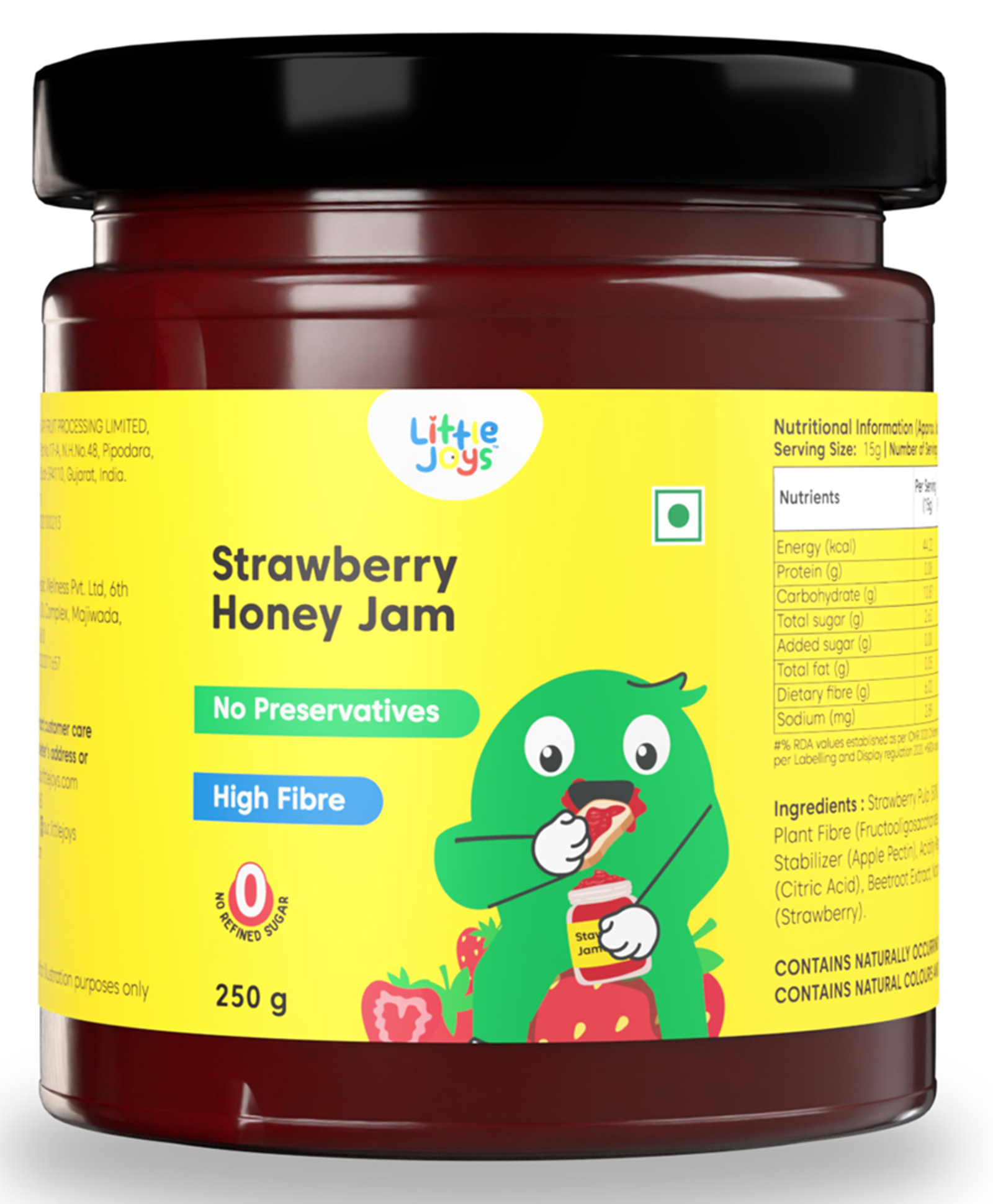 Little Joys Strawberry Honey Jam | Made with Real Strawberries & Honey | No Added Sugar, No Preservatives - 250 g-image-13
