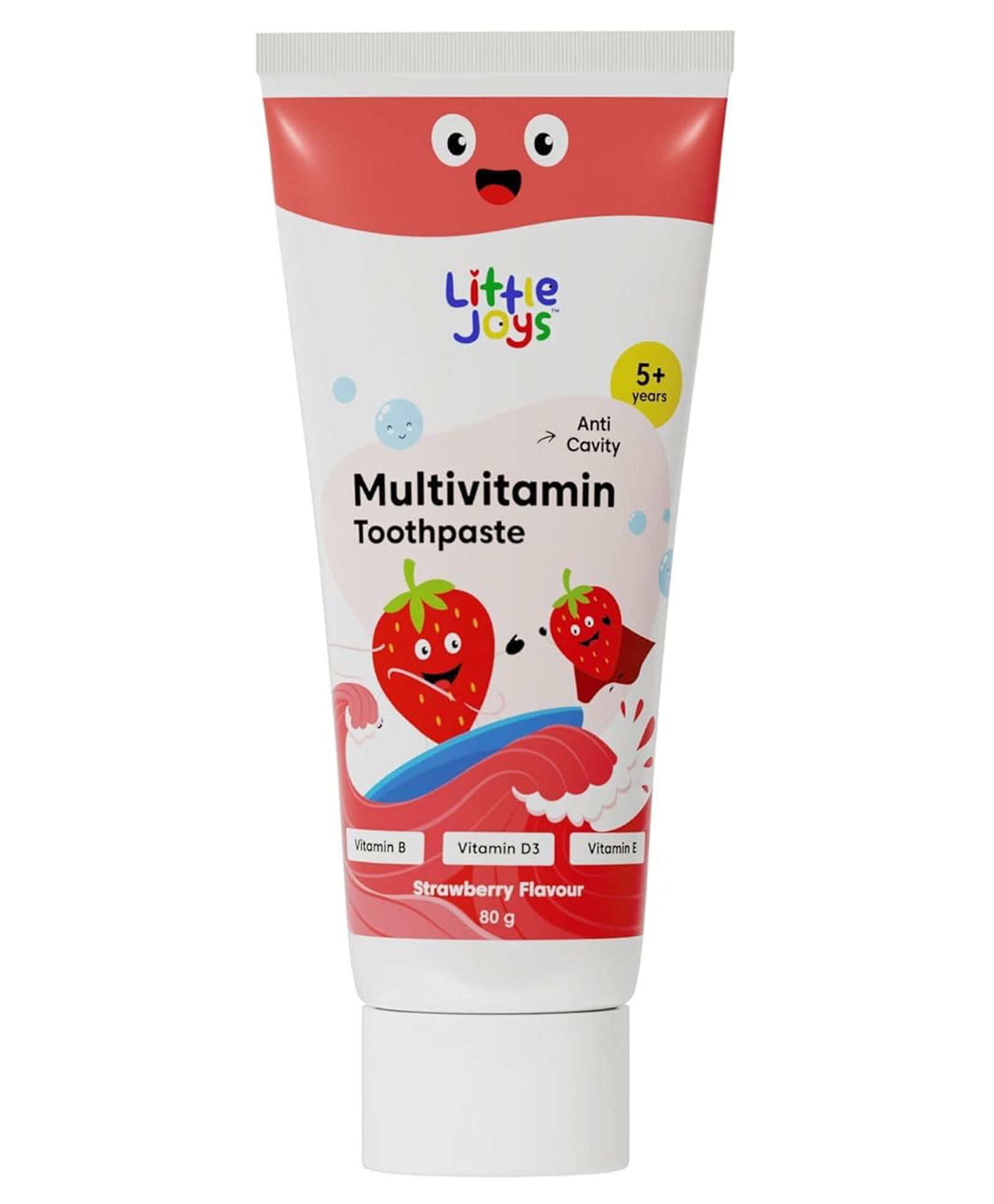 Little Joys Multivitamin Toothpaste with Strawberry Flavour & Vitamins B D 3 & E with Fluoride - 80 g-image-42