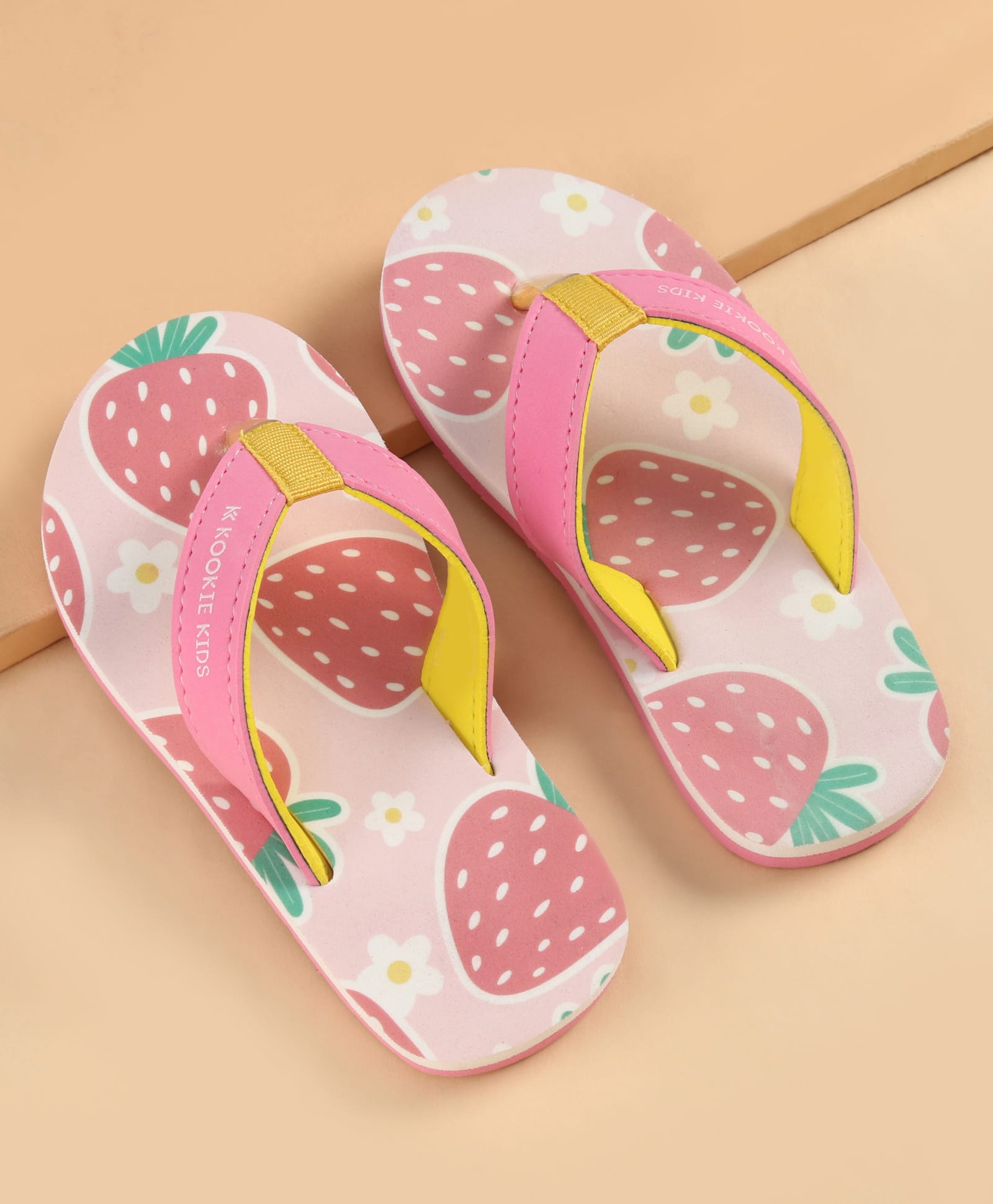 Kookie Kids Slip On Flip Flops With Strawberry Print - Pink-image-49