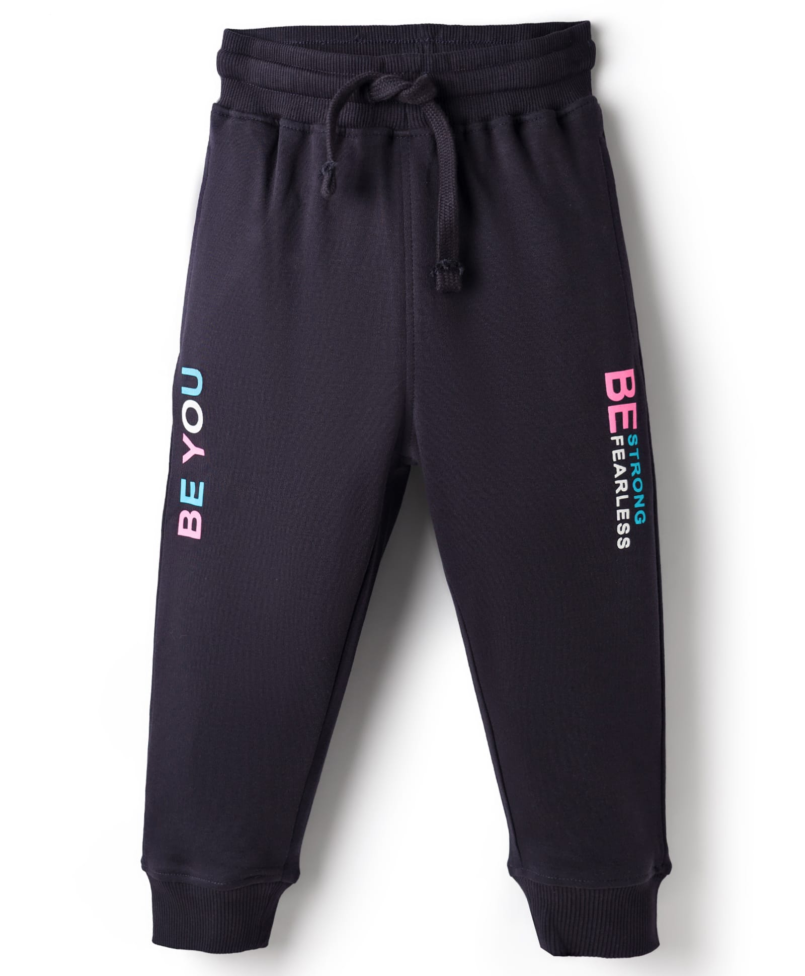 Doreme Knitted Full Length Lounge Pant With Be You Print - Navy Blue-image-34