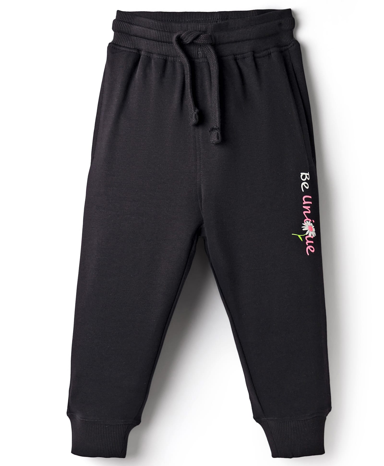 Doreme Knitted Full Length Lounge Pant With Be Unique Print - Black-picture-10