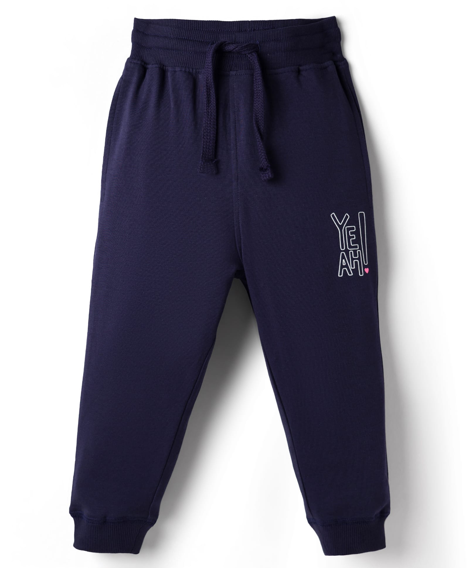 Doreme Knitted Full Length Lounge Pant With Yeah Print - Navy Blue-image-41