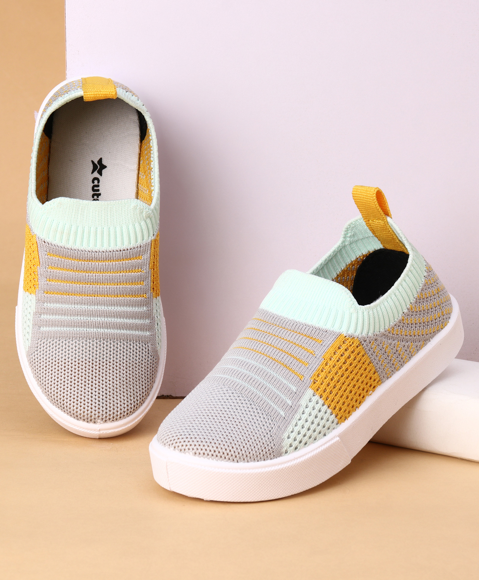 Cute Walk by Babyhug Slip On Casual Shoes with Stripe Detailing - Blue