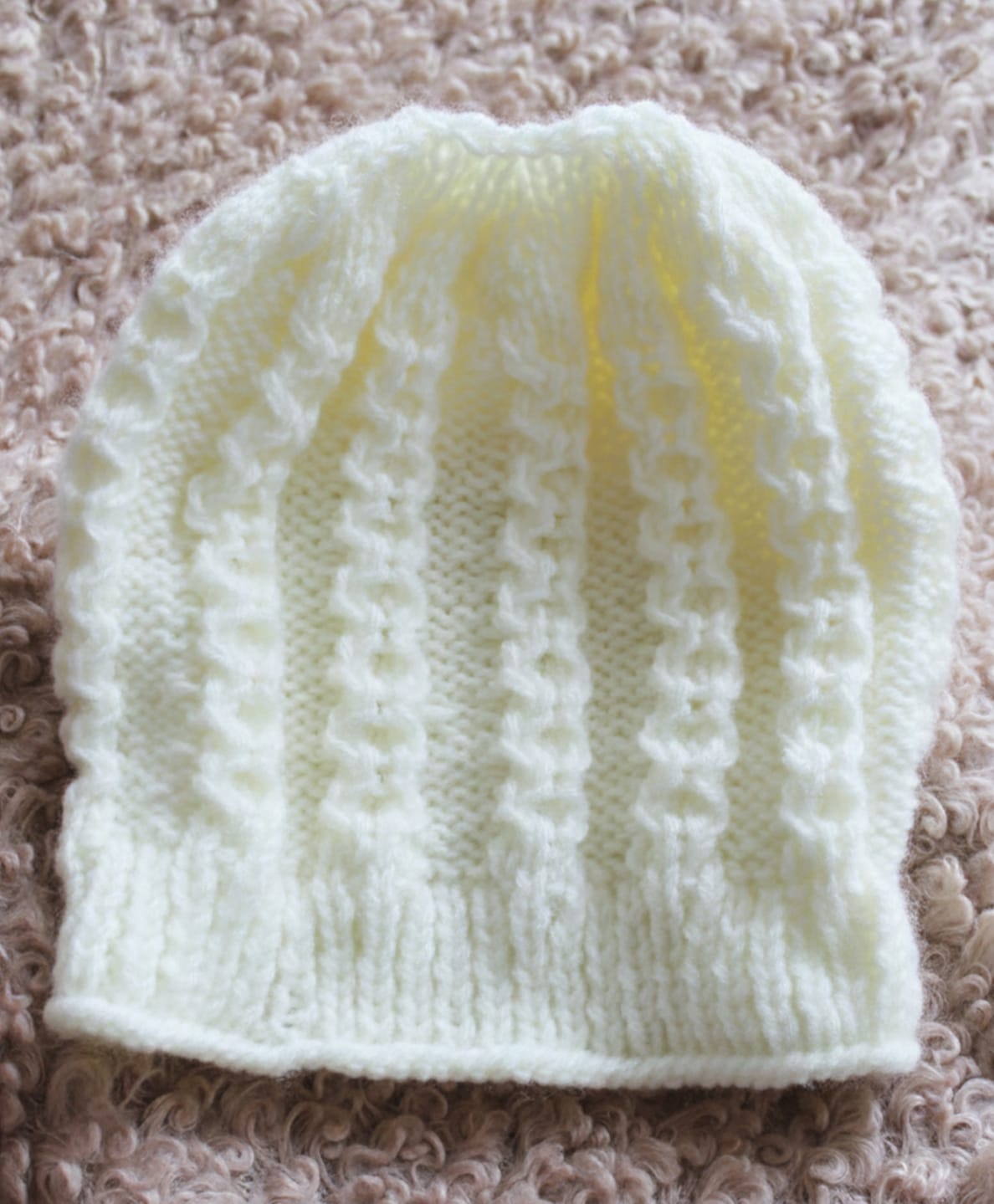 Woonie Hand Knitted Self Designed Ponytail Cap - Cream - Circumference 47.5 Cm-image-30