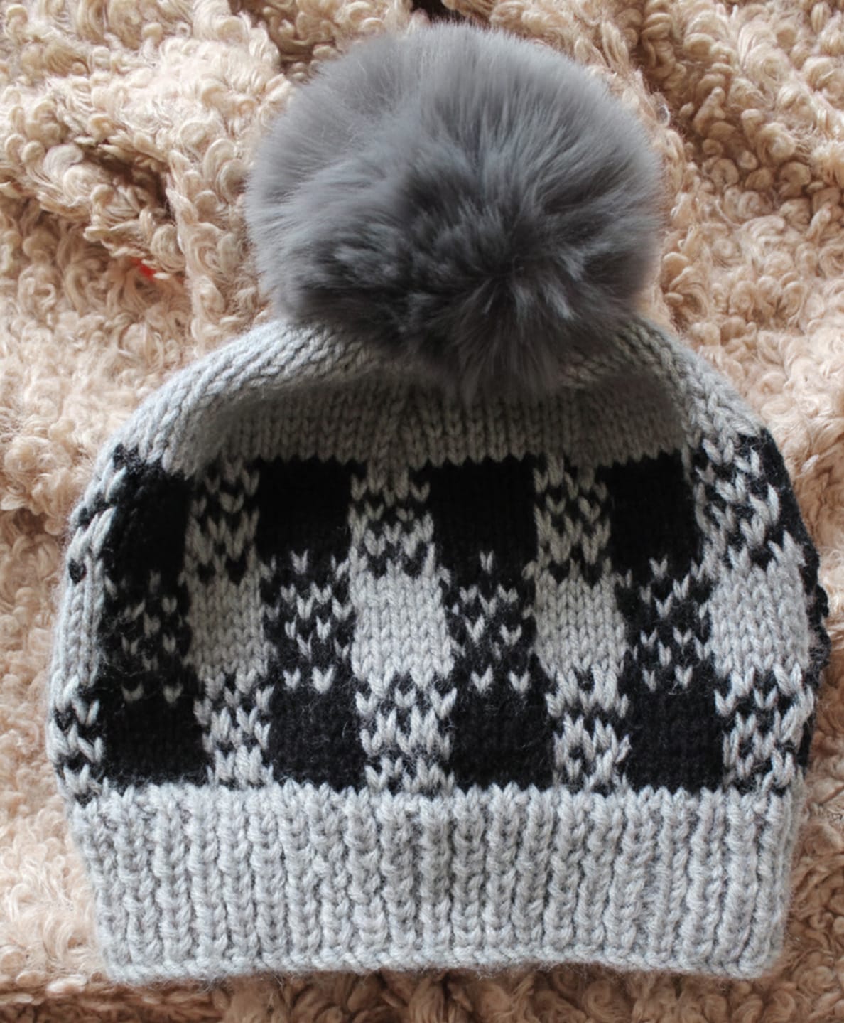 Woonie Hand Knitted Self Designed Pom Pom Embellished Cap - Grey - Circumference 47.5 Cm-image-31