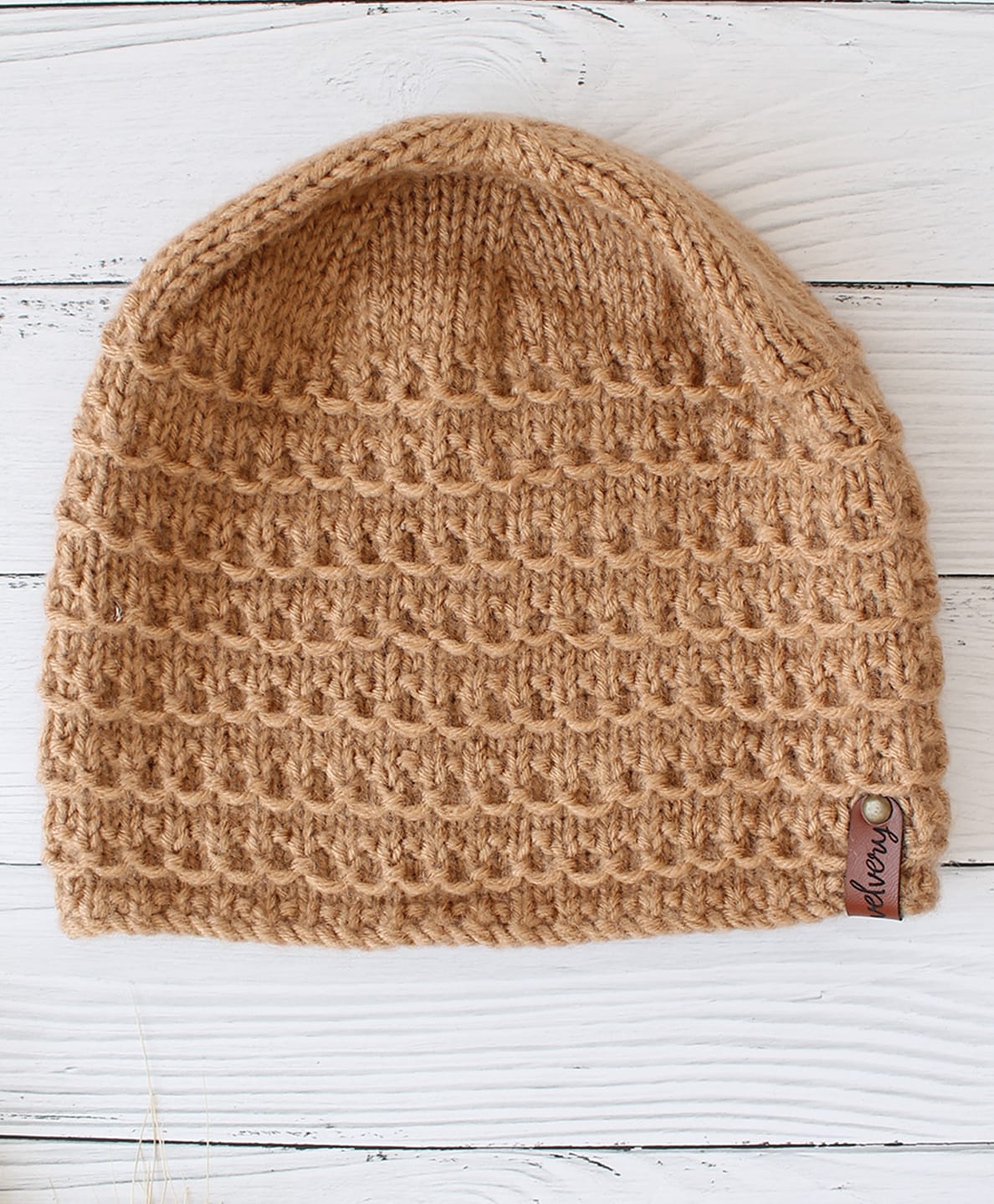 Woonie Hand Knitted Self Designed Cap - Beige - Circumference - 50 Cms-image-40