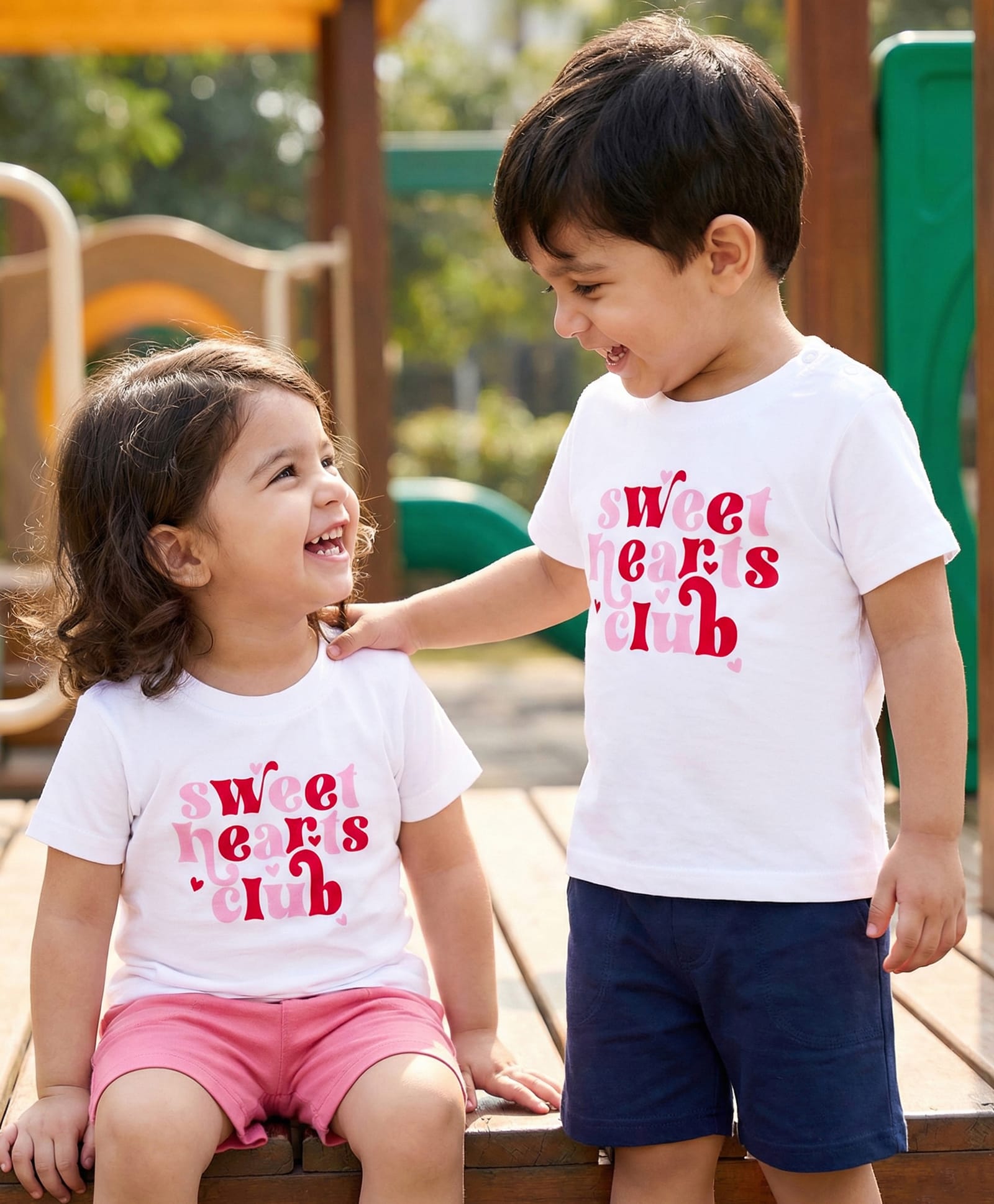 Doodle Poodle 100% Cotton Knit Half Sleeves T-Shirt with Sweet Heart's Club Print - White-picture-25