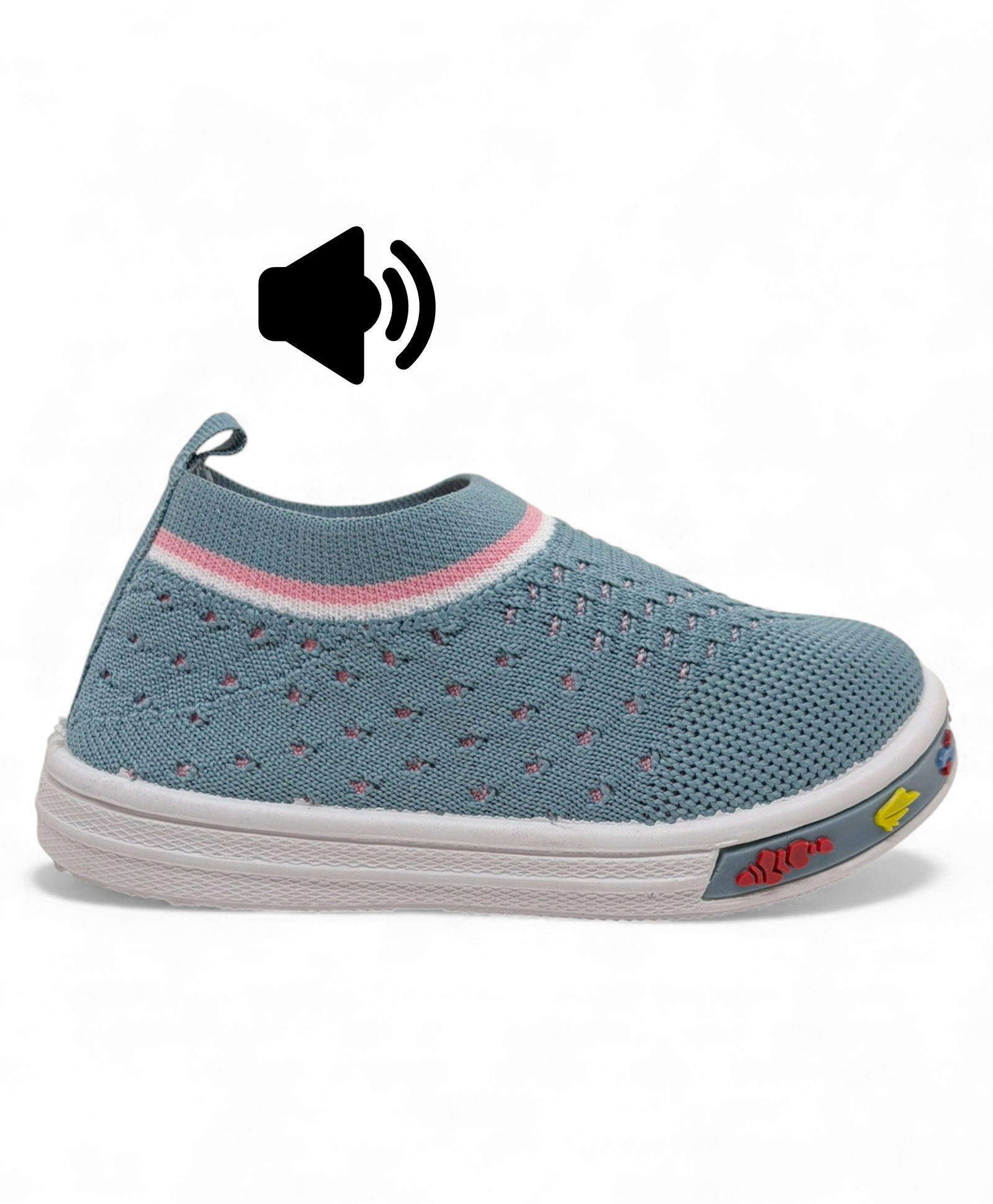 Lil Lollipop Mesh Detailed Cut Out Designed Slip On Musical Shoes - Blue-picture-17