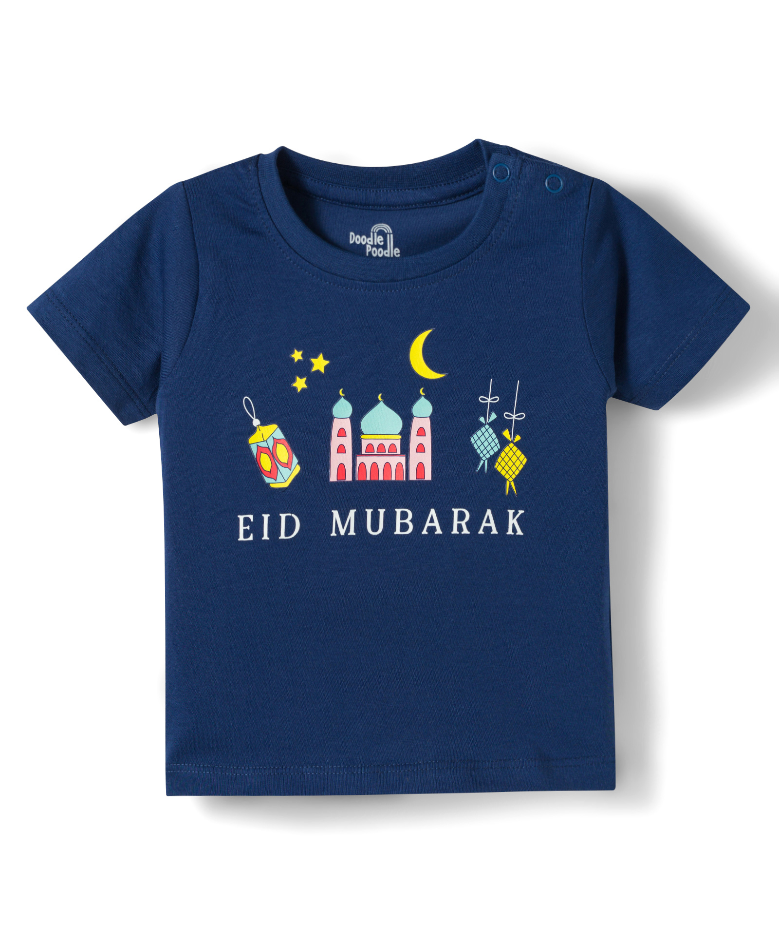 Doodle Poodle 100% Cotton Knit Half Sleeves EID Printed T-Shirt - Navy Blue-picture-26