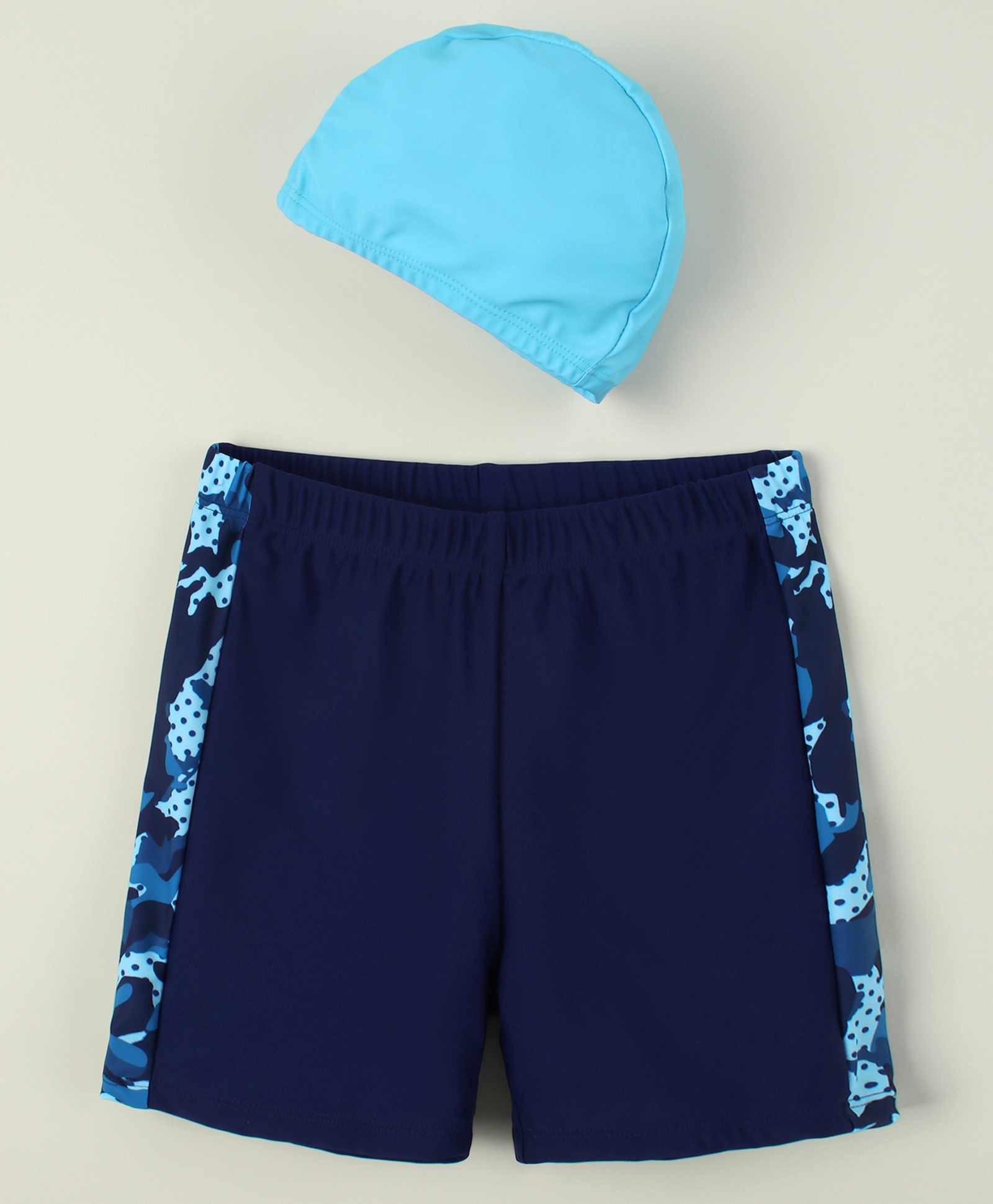 Pine Kids Abstract Printed Swimming Trunk With Cap - Navy Blue-picture-20