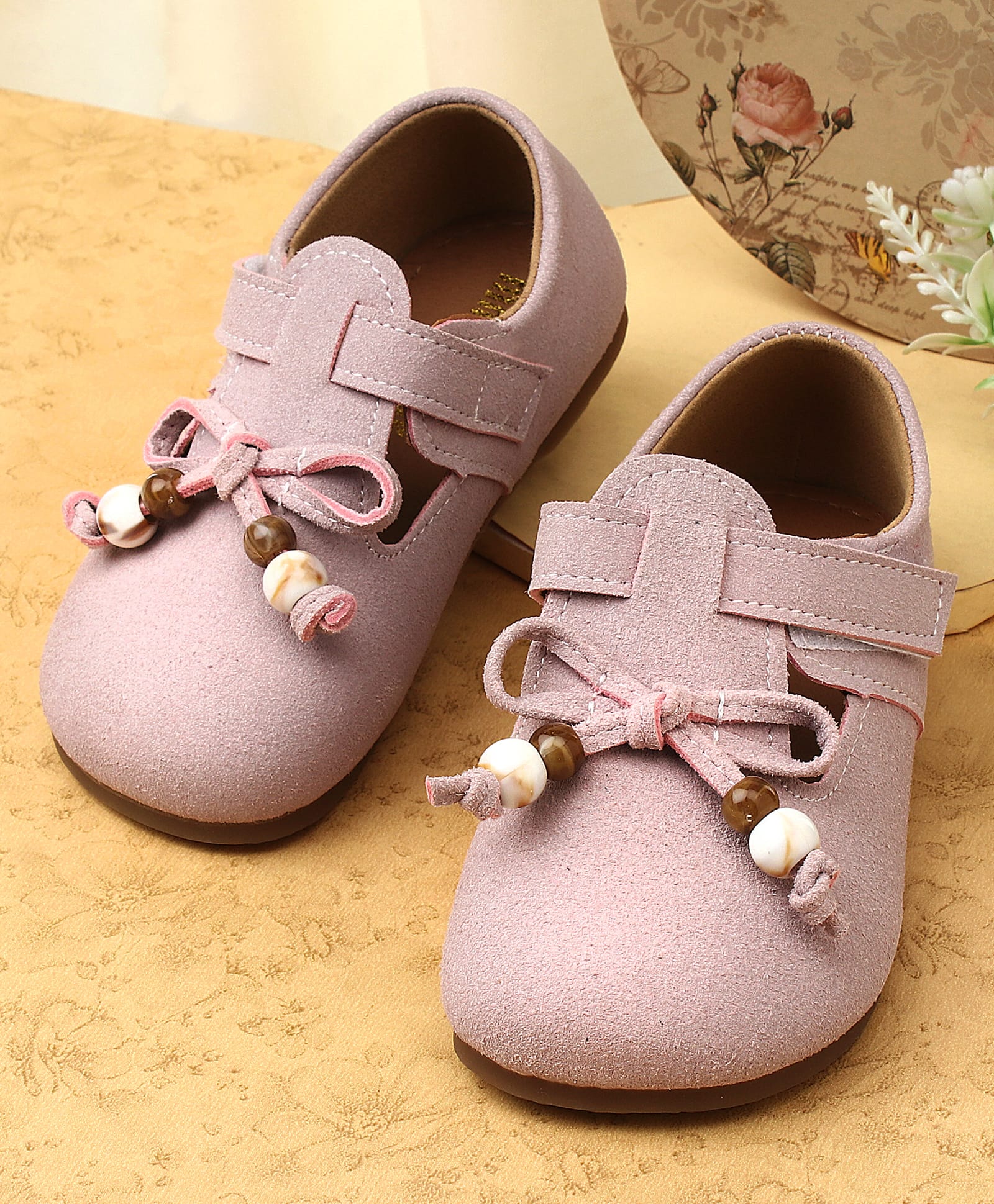 KIDLINGSS Bow Applique Detailed Velcro Closure Shoes - Purple-picture-14