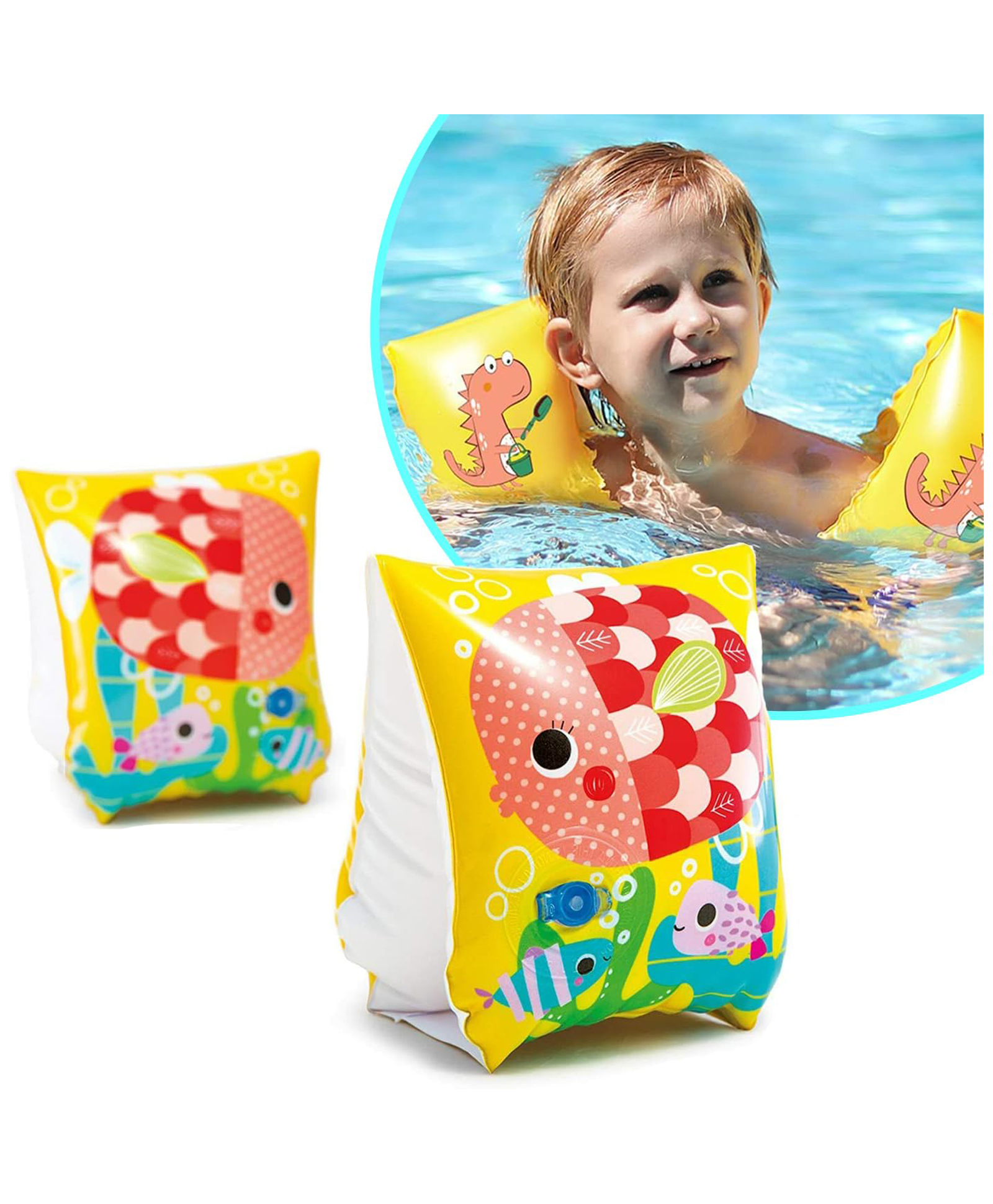 Intex Inflatable Intex Fun Fish Arm Bands Swimiming Floater Sleeves Arm Bands Water Wings Floatation Sleeves, Learning Swim Training For kids-picture-21