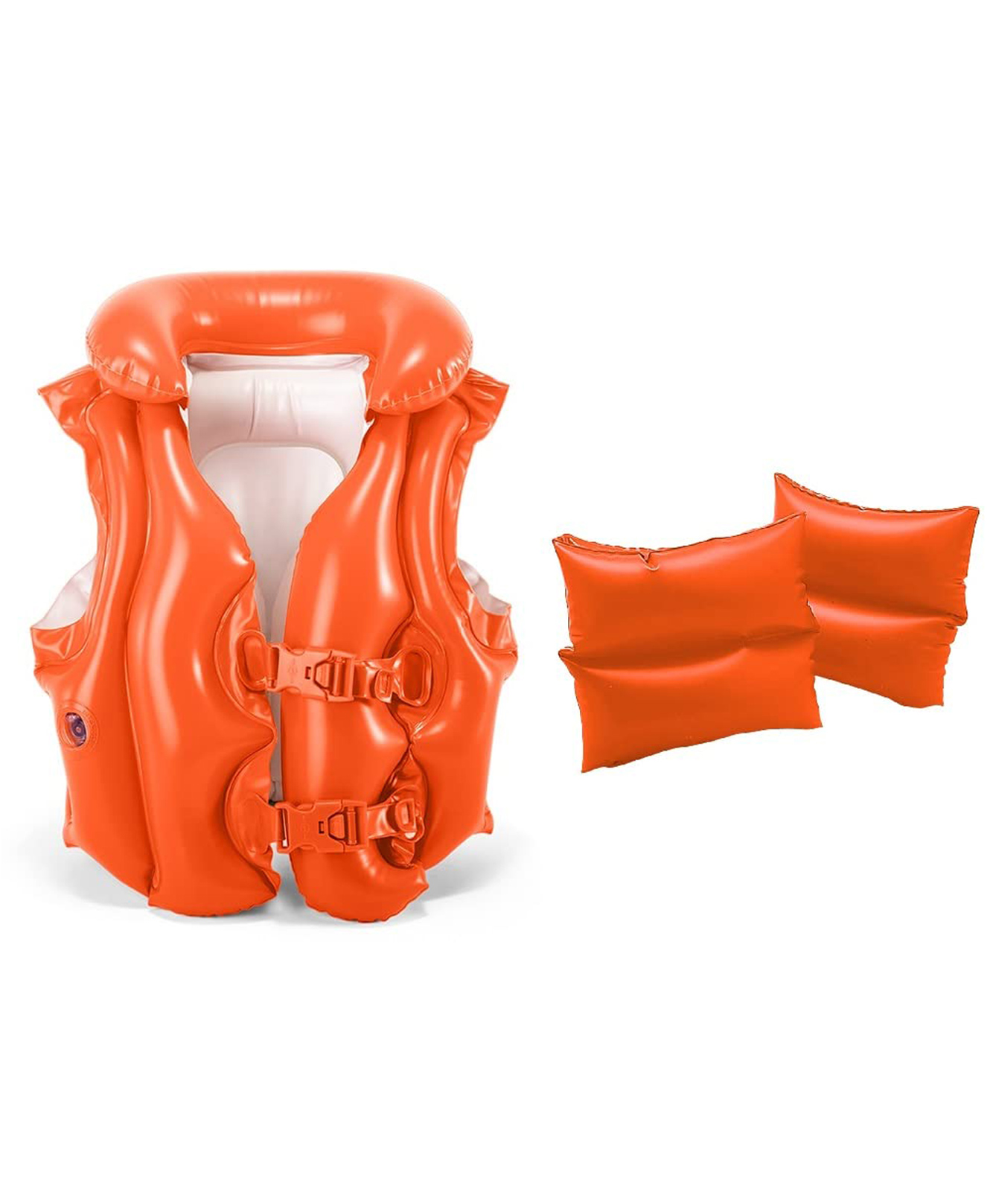 Intex Swim Trainers Arm Bands & Swim Vest for Swimming Kids Swim Training Set for Early Learners Float Device Combo For kids-image-12