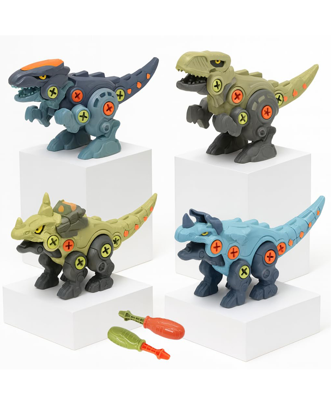 AKN TOYS Unique Dinosaur Toys for Kids Branded Take Apart Dinosaur Toys, Pack of 4 Dinosaurs with Screwdrivers, Dino Kids Building Learning Toys.- PACK OF - ( COLOR MAY VARY )-image-33