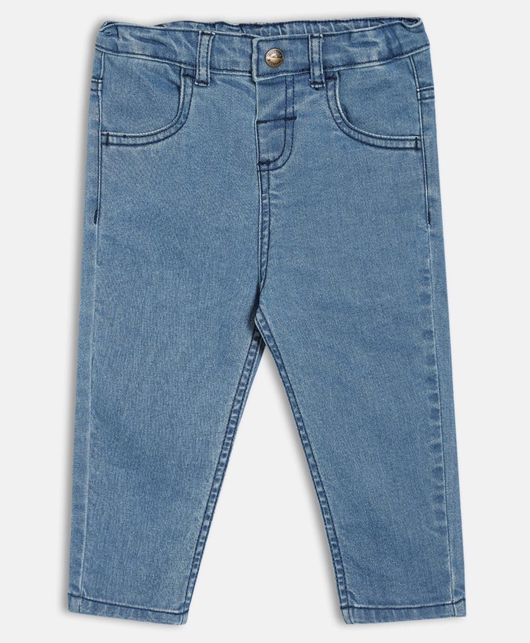MINI KLUB Cotton Woven Solid Denim Jeans - Blue-picture-26
