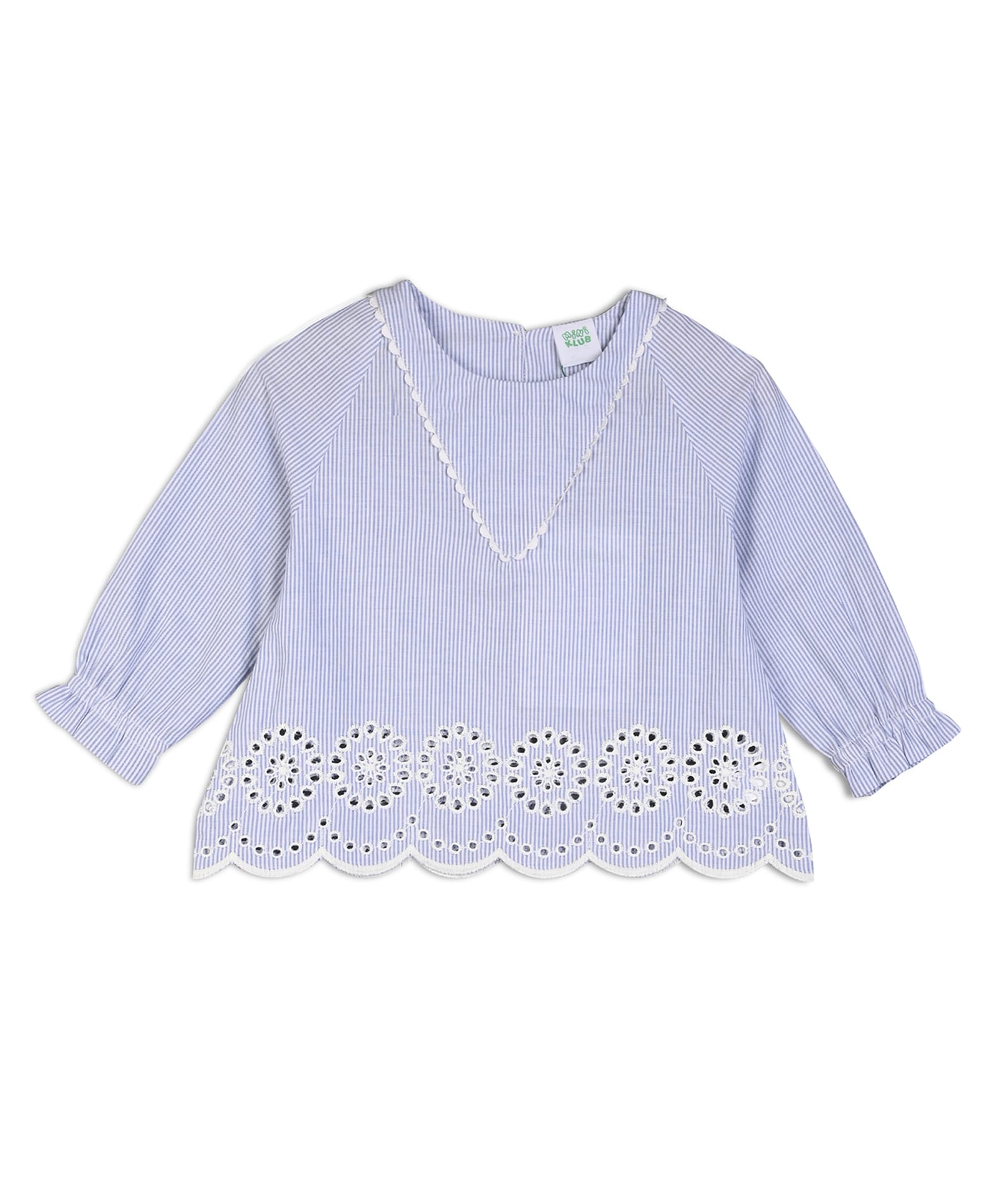 MINI KLUB Cotton Woven Full Sleeves Striped Top - Blue-picture-30
