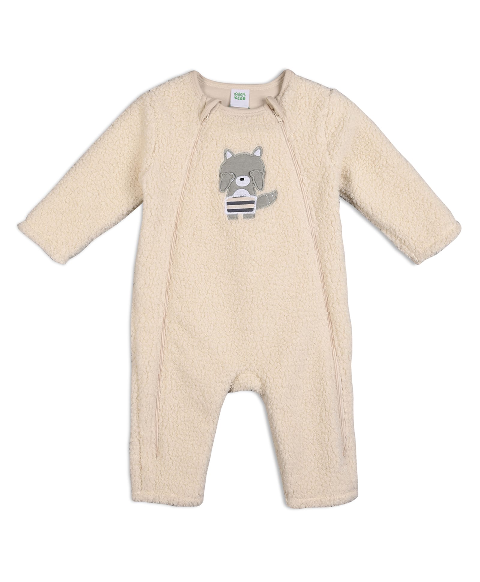 MINI KLUB Knit Full Sleeves Animal Embroidered Romper - Beige-picture-19
