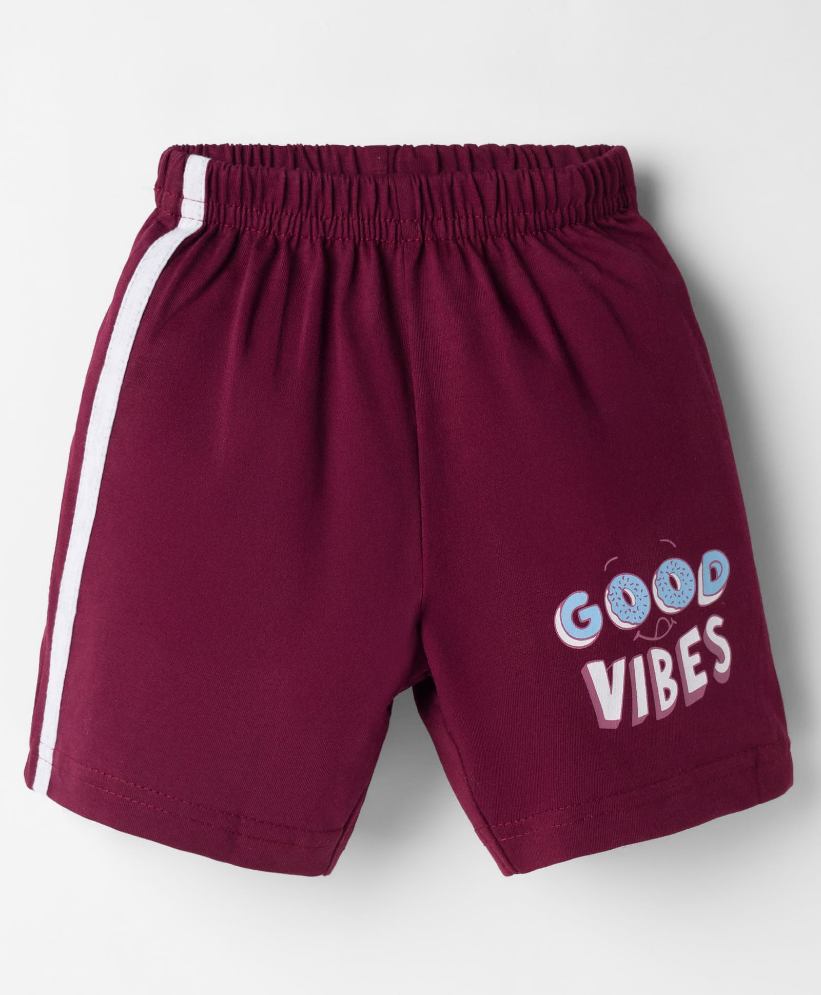 Tango Single Jersey Knit Knee Length Shorts With Text Print - Wine-picture-28