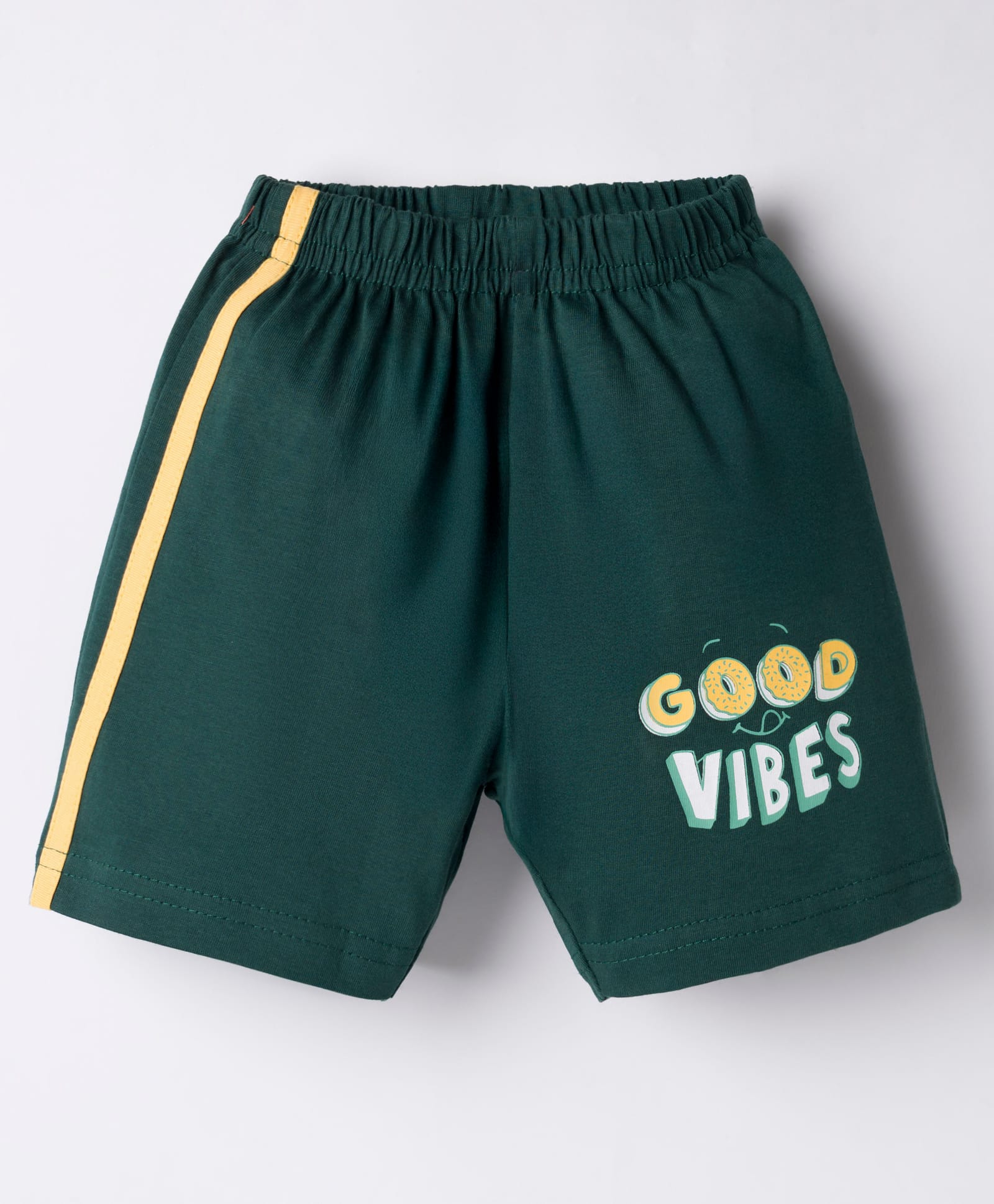 Tango Single Jersey Knit Knee Length Shorts With Text Print - Green-picture-30