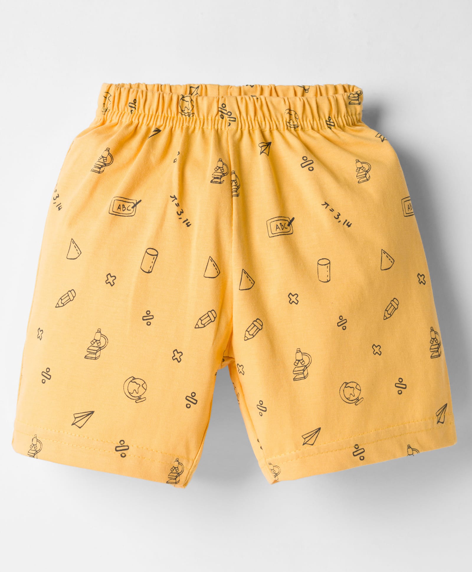 Tango Single Jersey Knit Knee Length Shorts With Text Print - Yellow-picture-29