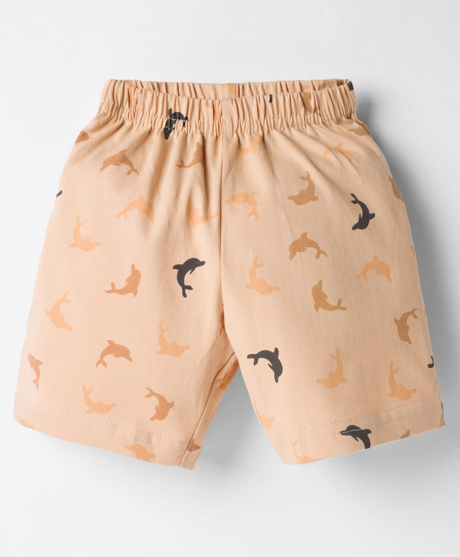 Tango Single Jersey Knit Knee Length Short With Dolphin Print - Cream-image-34