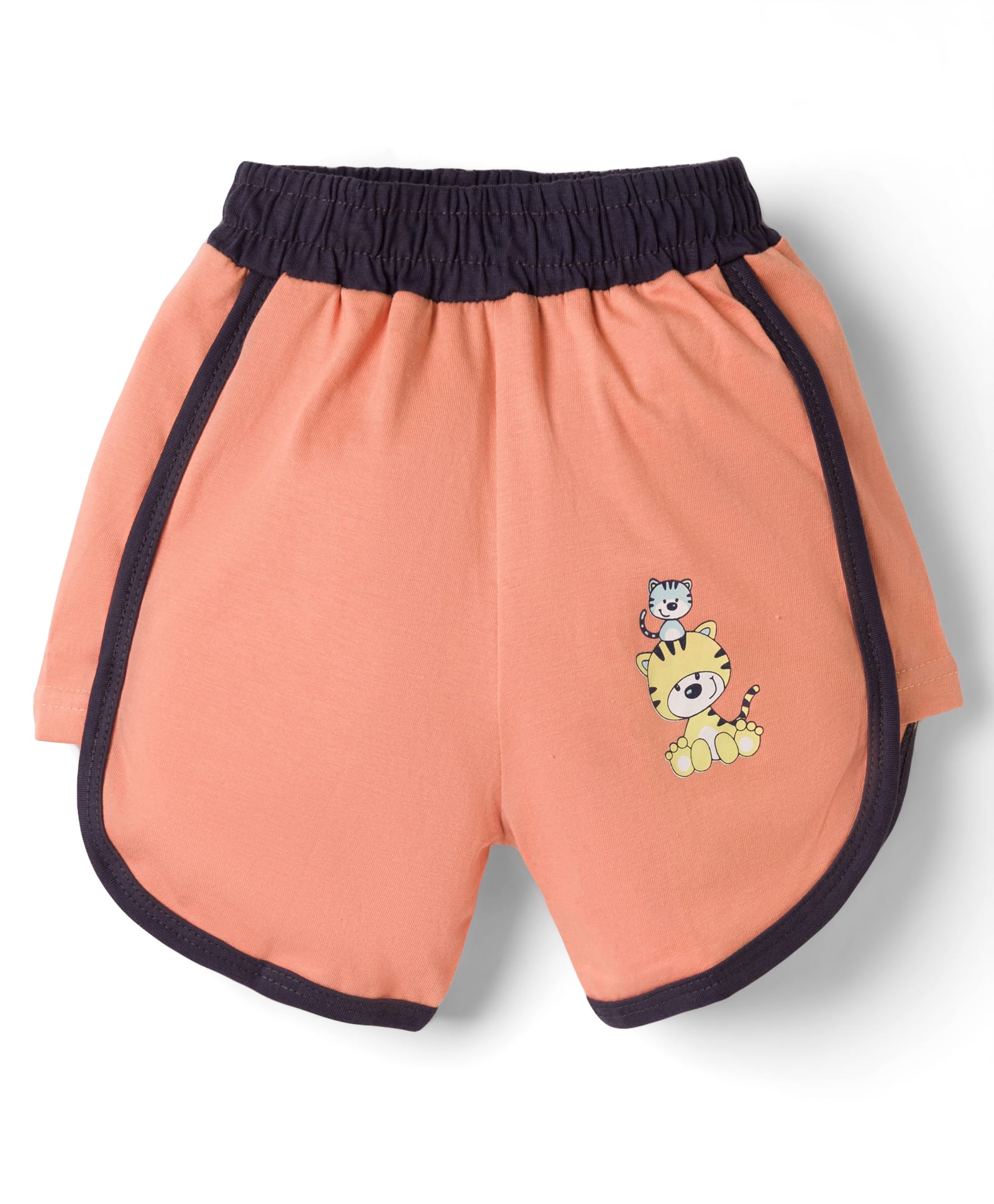 tango Doreme Single Jersey Knit Knee Length Shorts With Animal Print - Peach-picture-12
