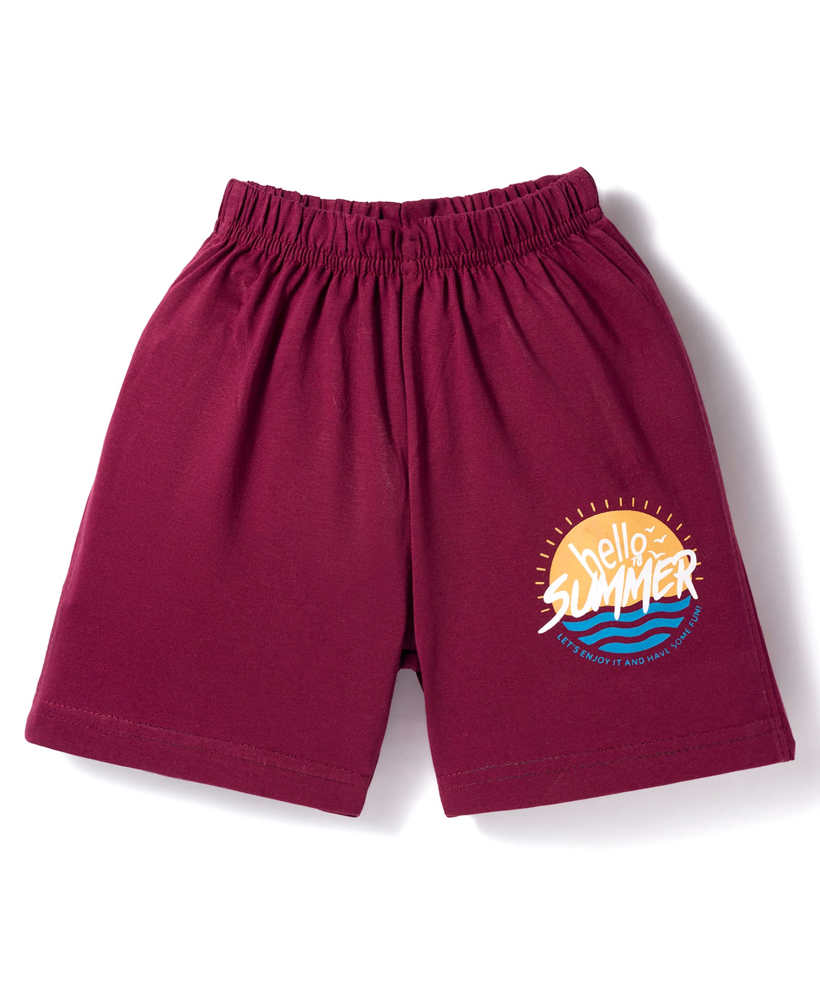 Tango Single Jersey Knit Knee Length Shorts With Text Print - Maroon-picture-28