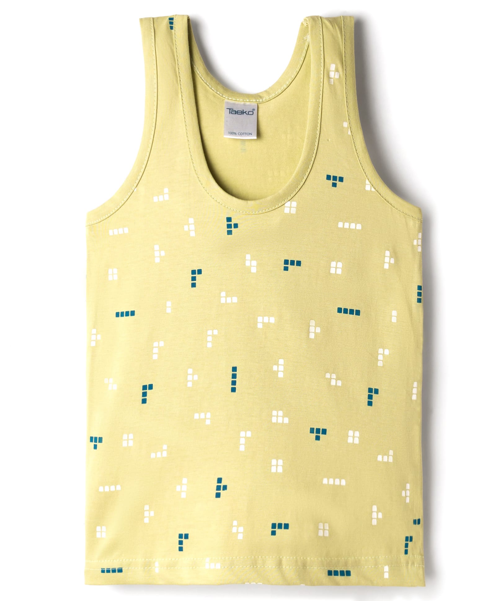 Taeko Single Jersey Knit Sleeveless Printed Vests - Yellow-picture-8