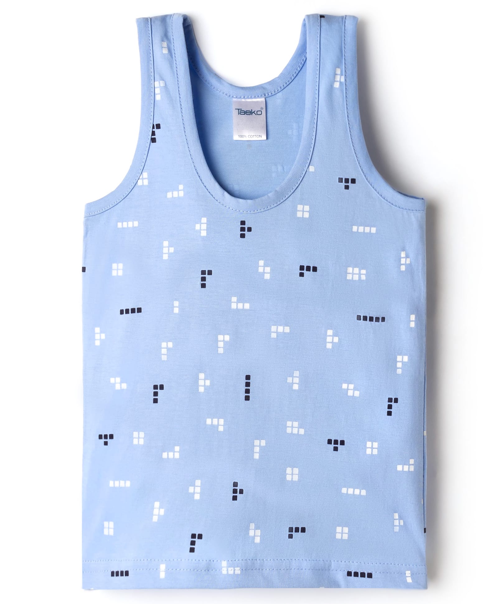 Taeko Single Jersey Knit Sleeveless Printed Vests - Blue-image-49
