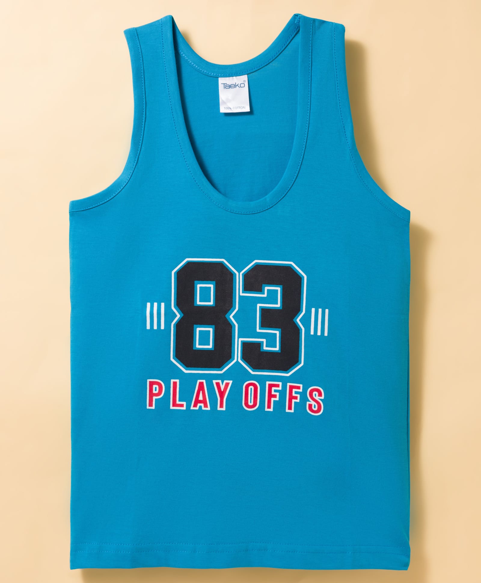 Taeko Single Jersey Knit Sleeveless Vest With Text Print - Royal Blue-picture-15