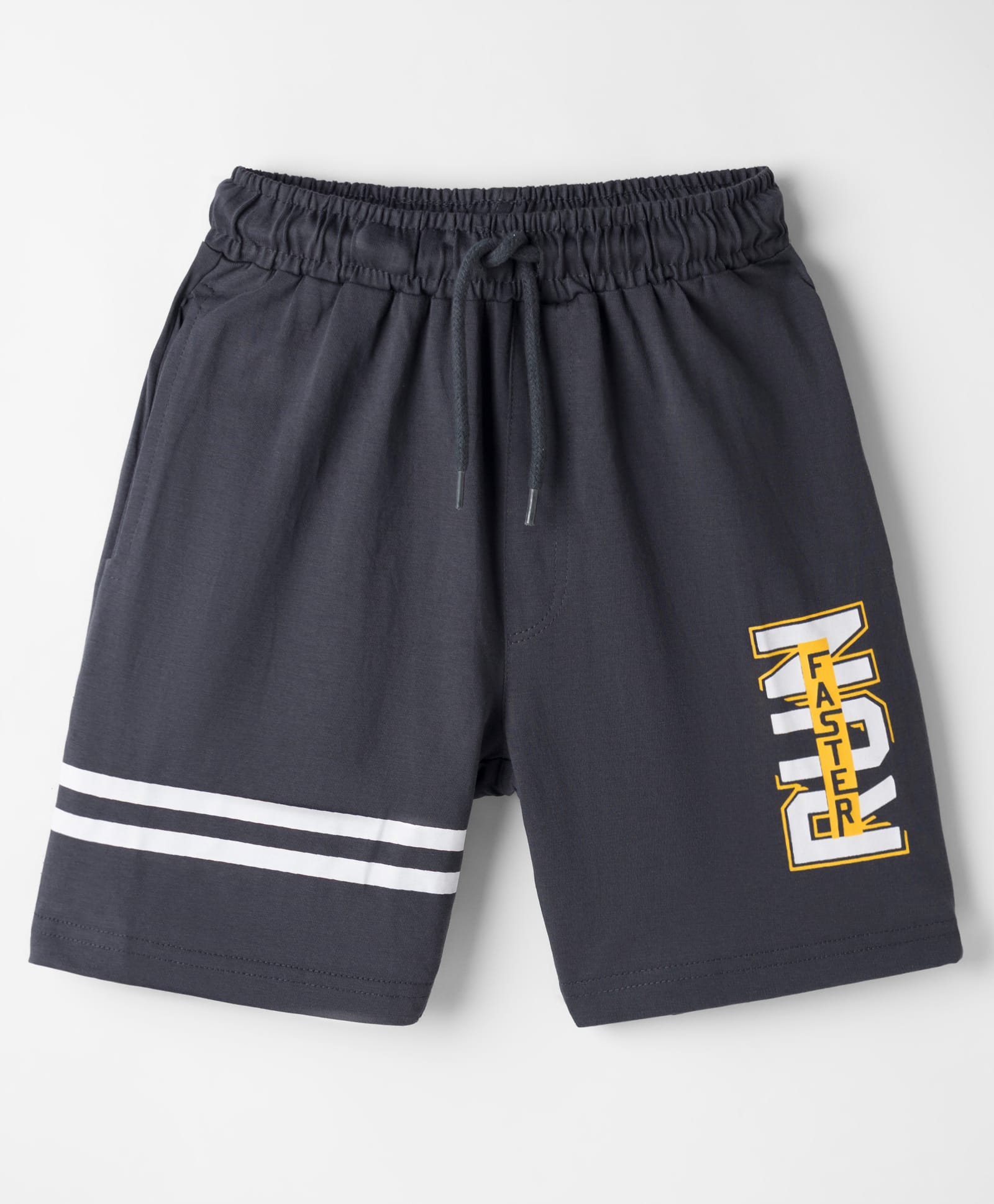 Taeko Single Jersey Knit Knee Length Shorts With Run Print - Black-picture-21