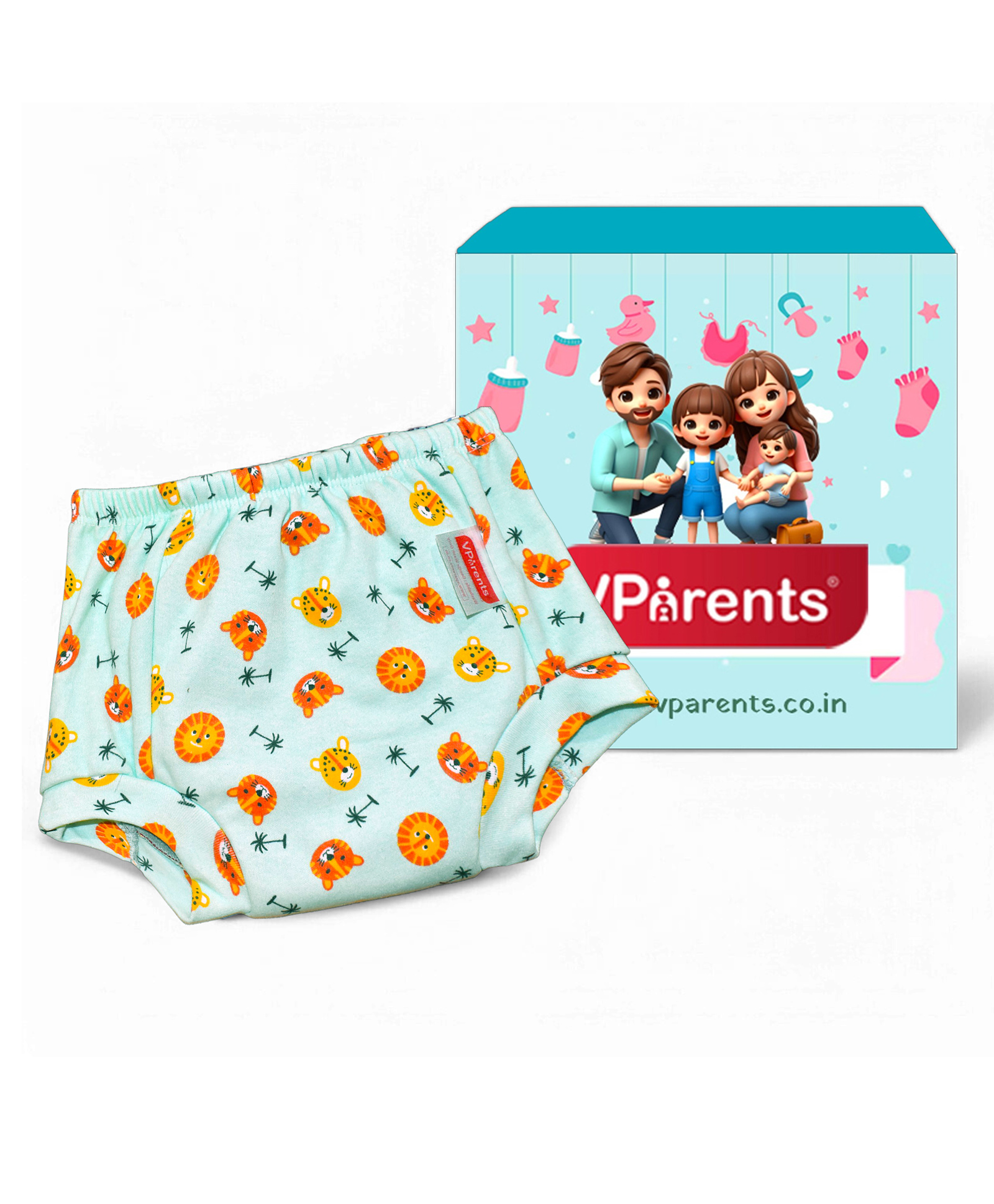 VParents Padded Underwear for Babies and Toddlers with 3 Layers of Cotton Padding Potty Training Pull Up & Diaper-Free Time (3-4 years) Lion-image-25