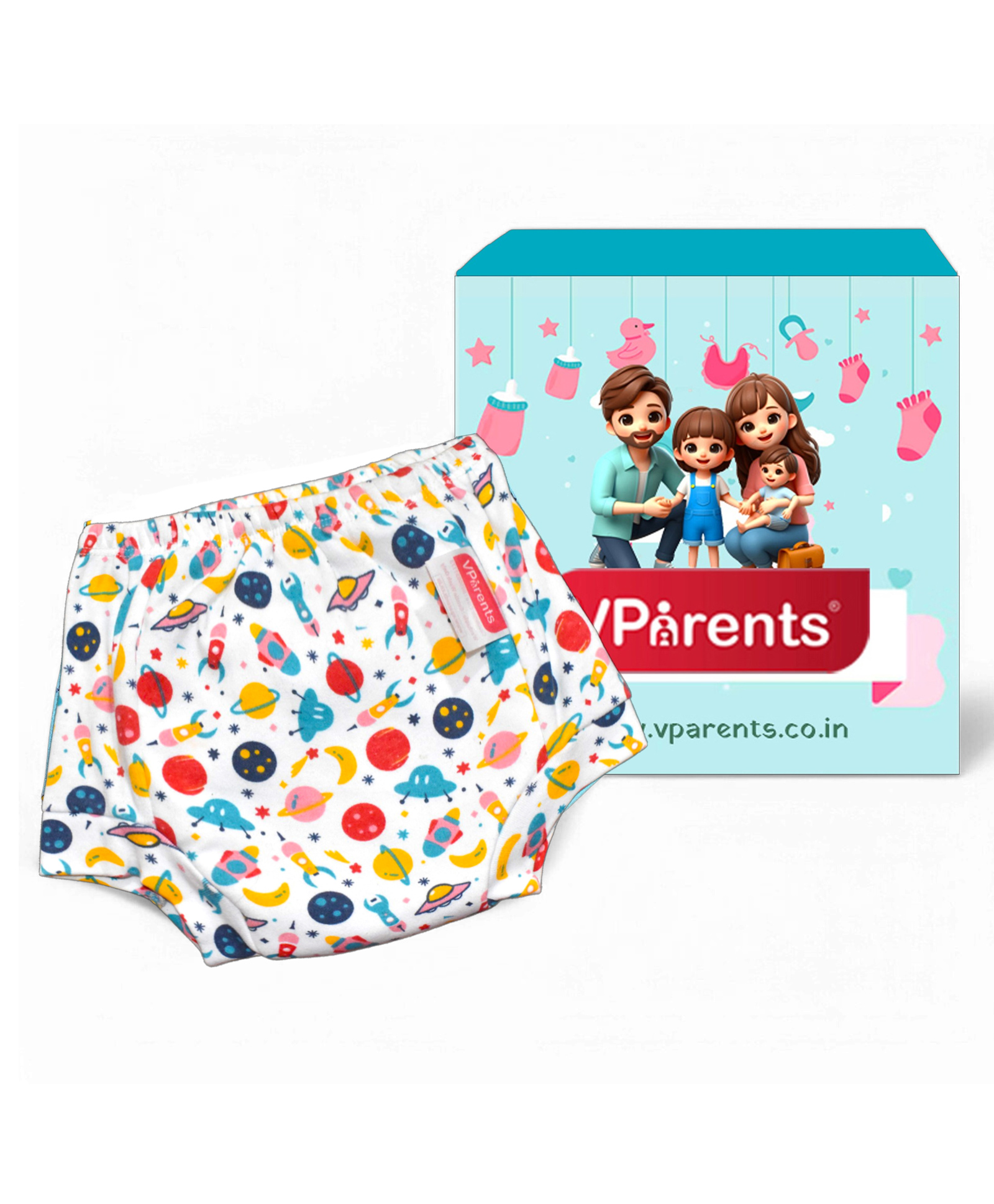 VParents Padded Underwear for Babies and Toddlers with 3 Layers of Cotton Padding Potty Training Pull Up & Diaper-Free Time (3-4 Years) Galaxy-picture-29