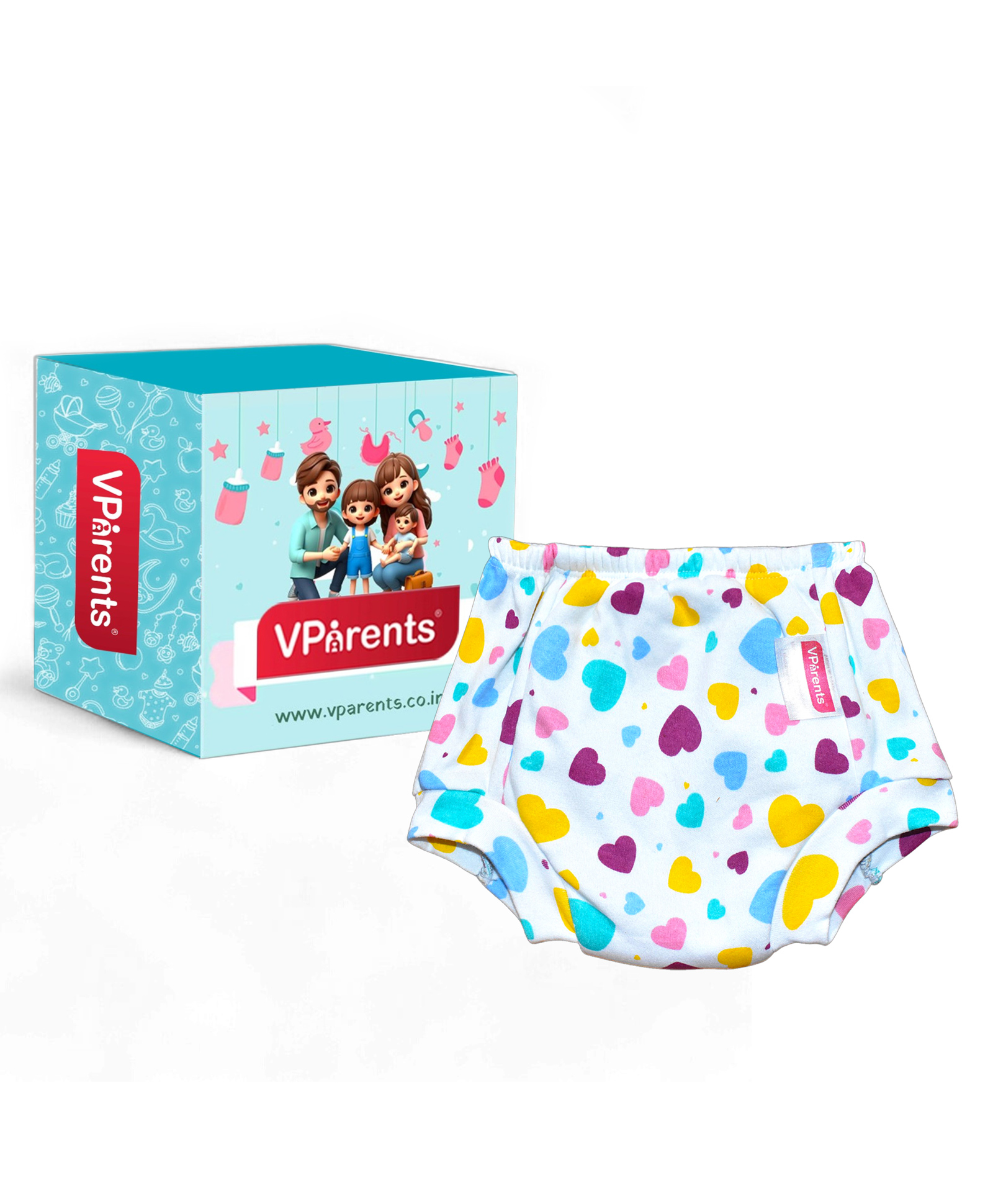 VParents Padded Underwear for Babies and Toddlers with 3 Layers of Cotton Padding Potty Training Pull Up & Diaper-Free Time (3-4 Years) Heart-picture-31
