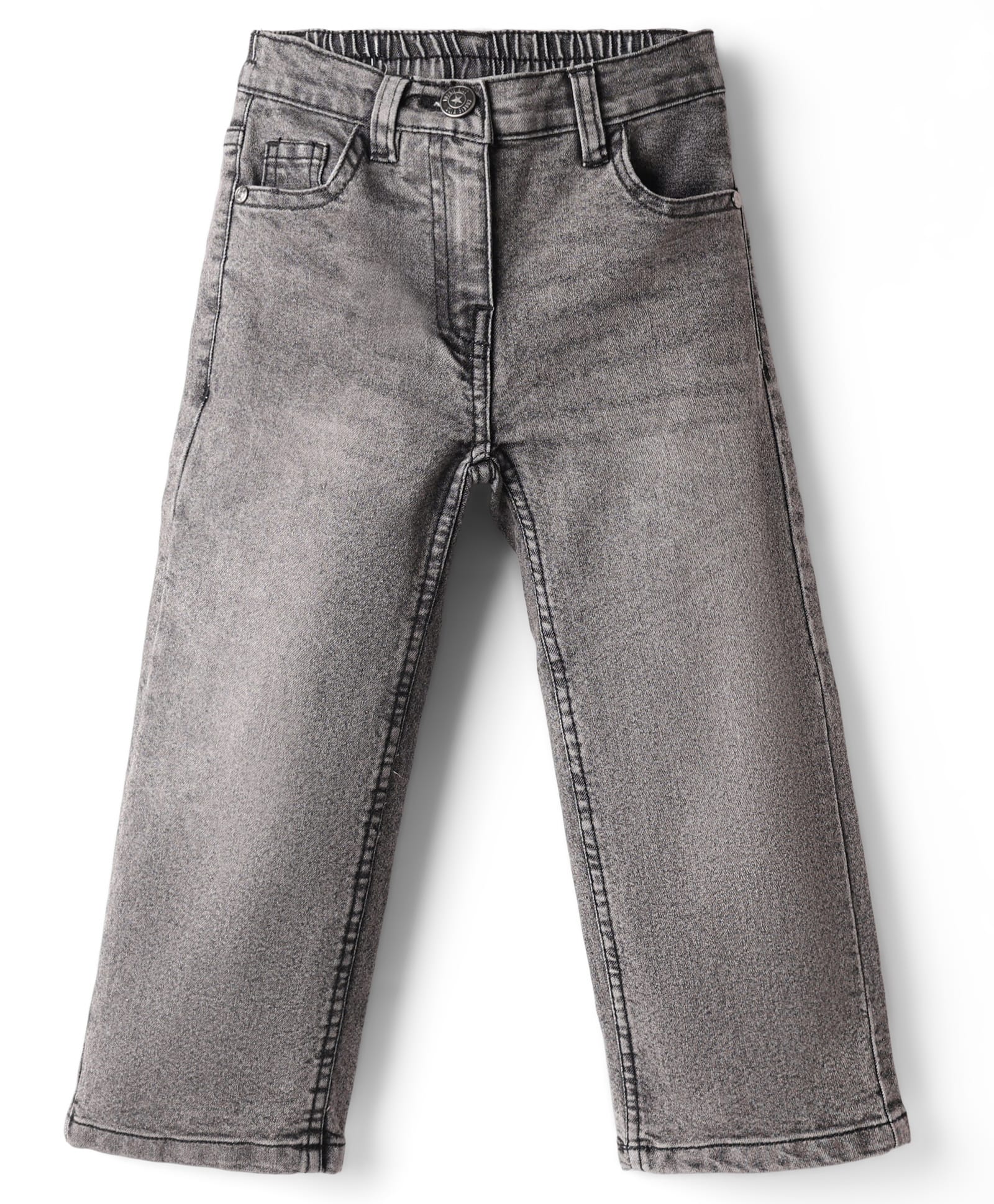 kookie kids india Kookie Kids Full Length Comfort Fit Solid Color Denim Jeans - Charcoal Grey-picture-24