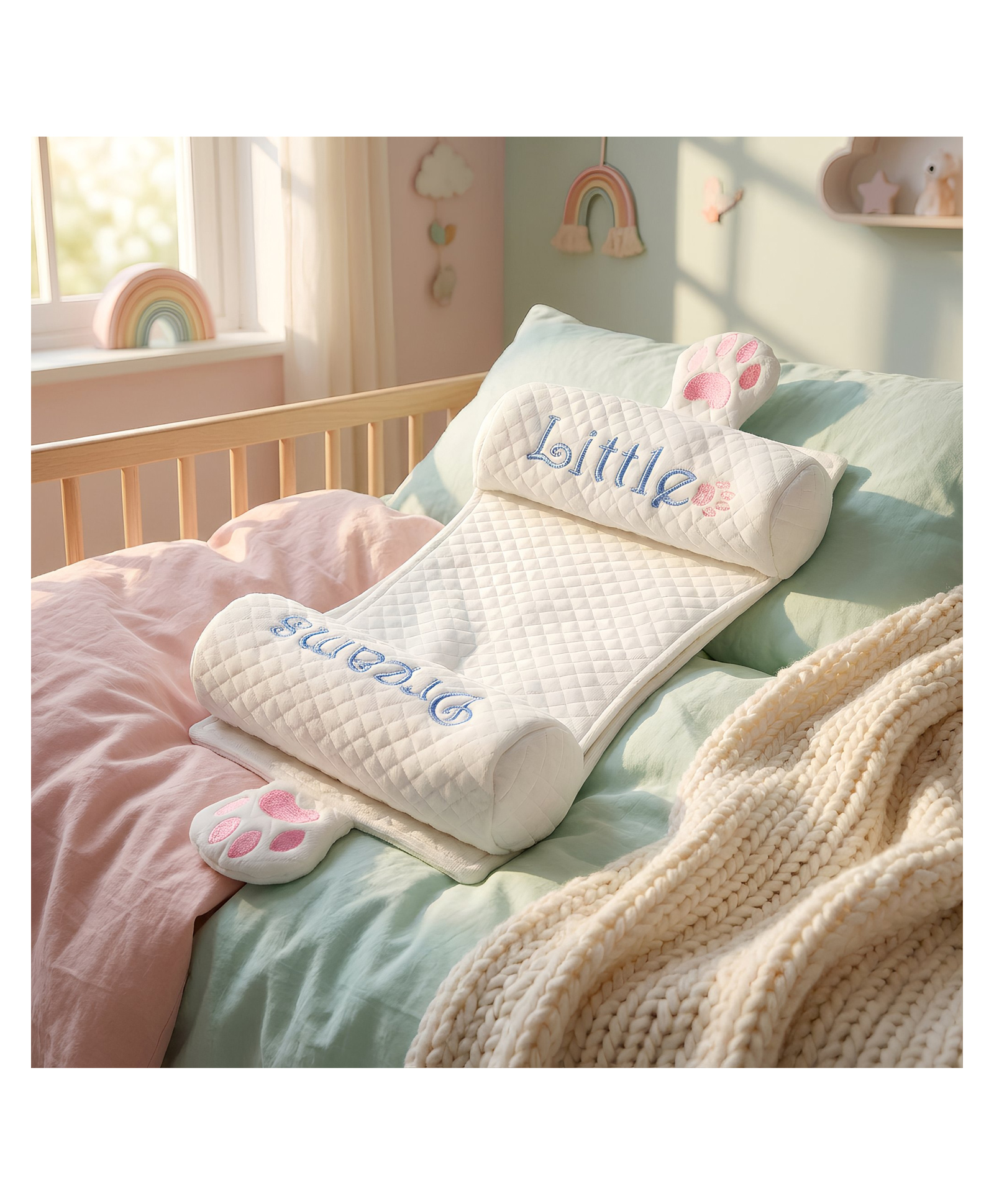 VOIDROP Head Guard Mustard Rai Pillow with Double Airmax for Newborn Baby Head And Neck Shape- White Color