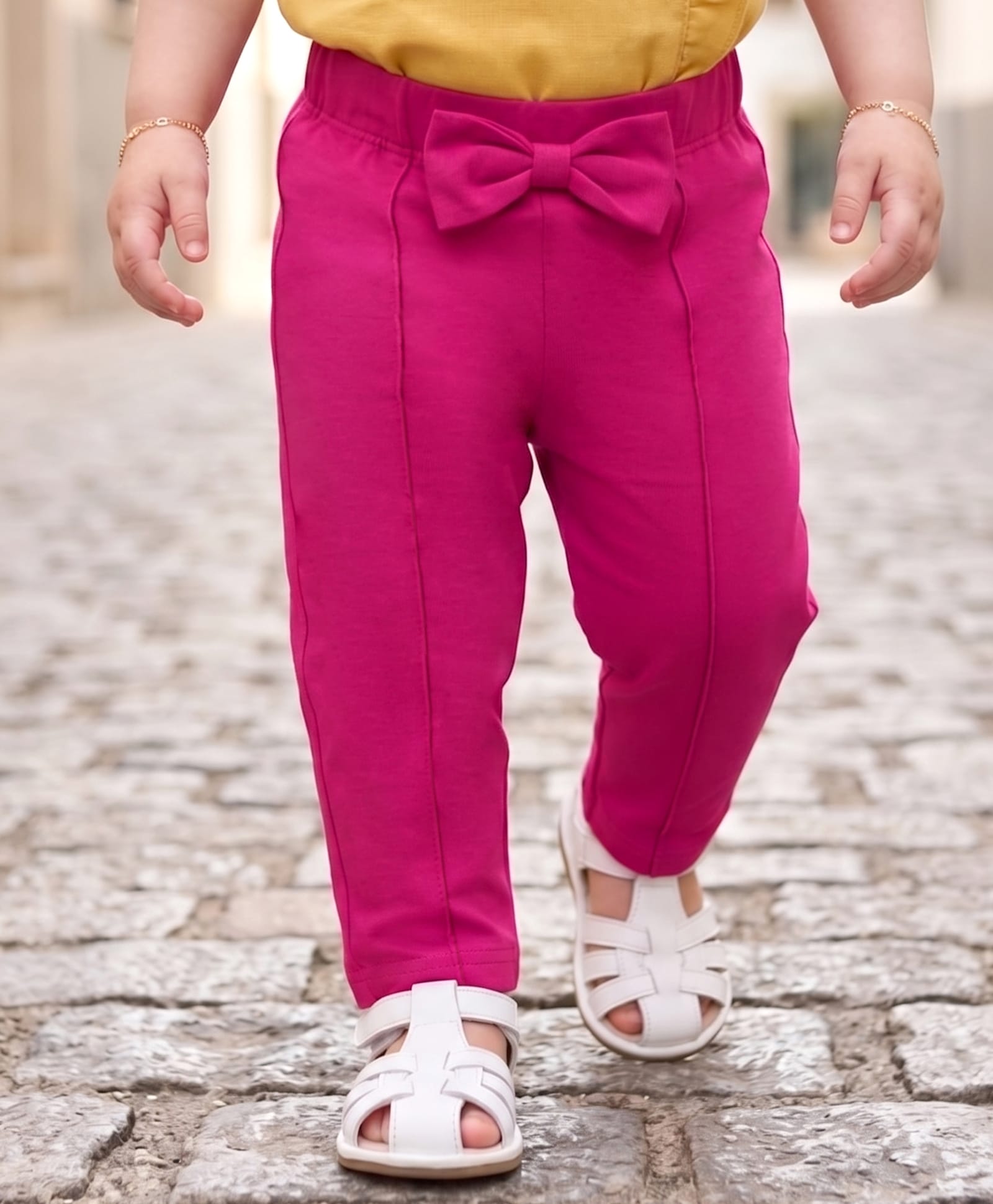 Babyoye Cotton Lycra Knit Full Length Solid Leggings - Fuchsia-picture-35