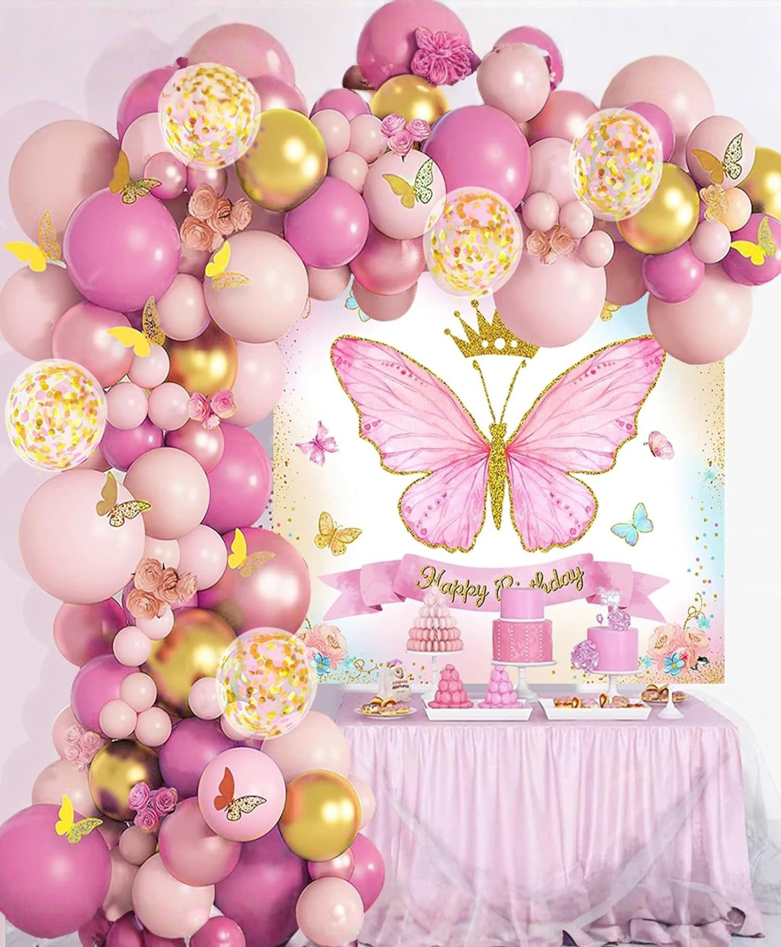 Special You Butterfly Theme Birthday Decoration Kit For Girls-65Pcs