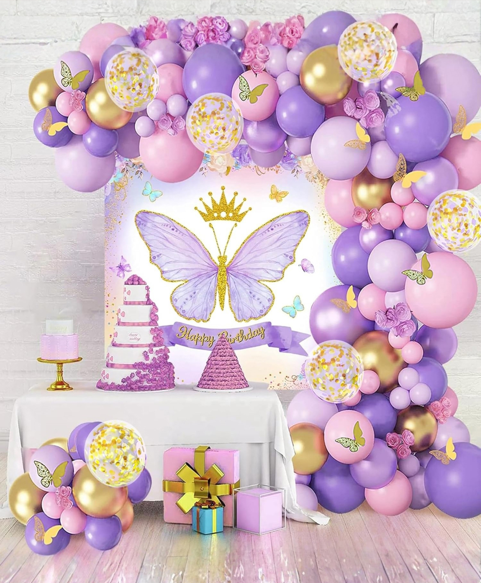 Special You Rubber Butterfly Theme Birthday Party Decorations-70Pcs
