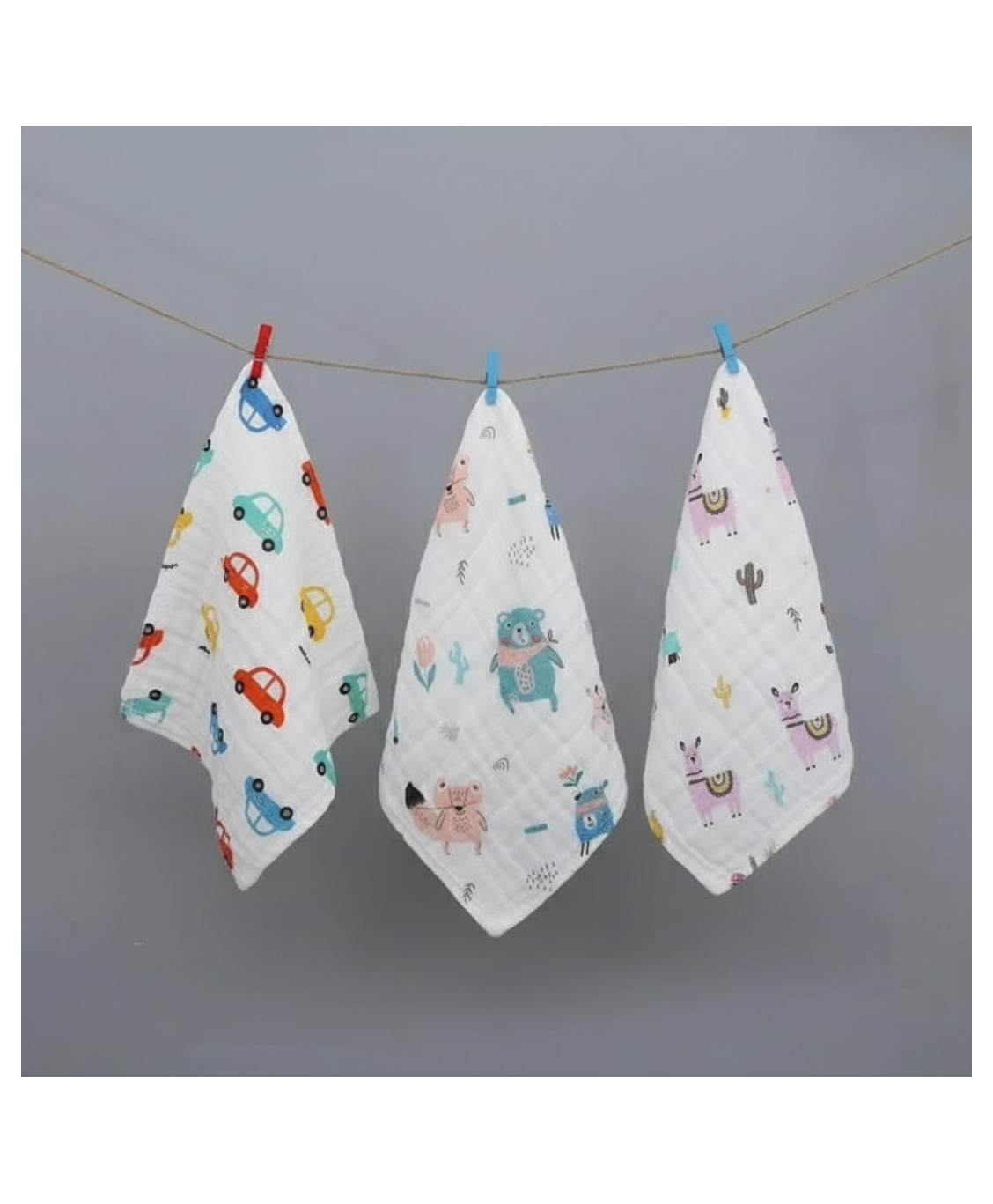 OBABY Baby Muslin Wash Cloth 6 Layer Soft Cotton Face & Body Towel for Newborns Pck Of 3-image-12
