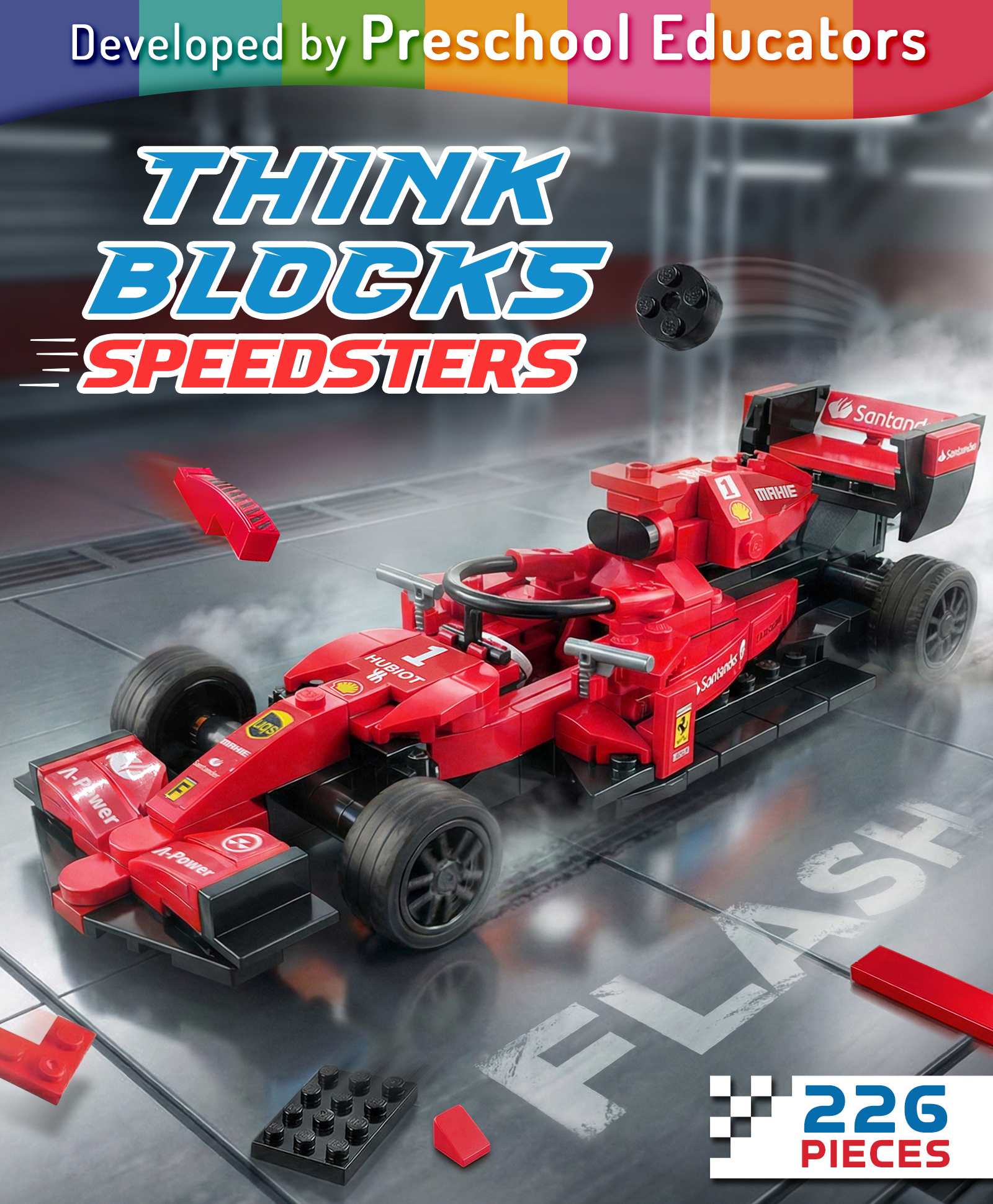 Intelliskills Think Blocks: Speedsters-Flash |226 Pieces -Multicoloured | Premium Realistic Race Car Model Building Kit | STEM Construction Set | Assemble & Play |BIS Certified | Educator Recommended-picture-11