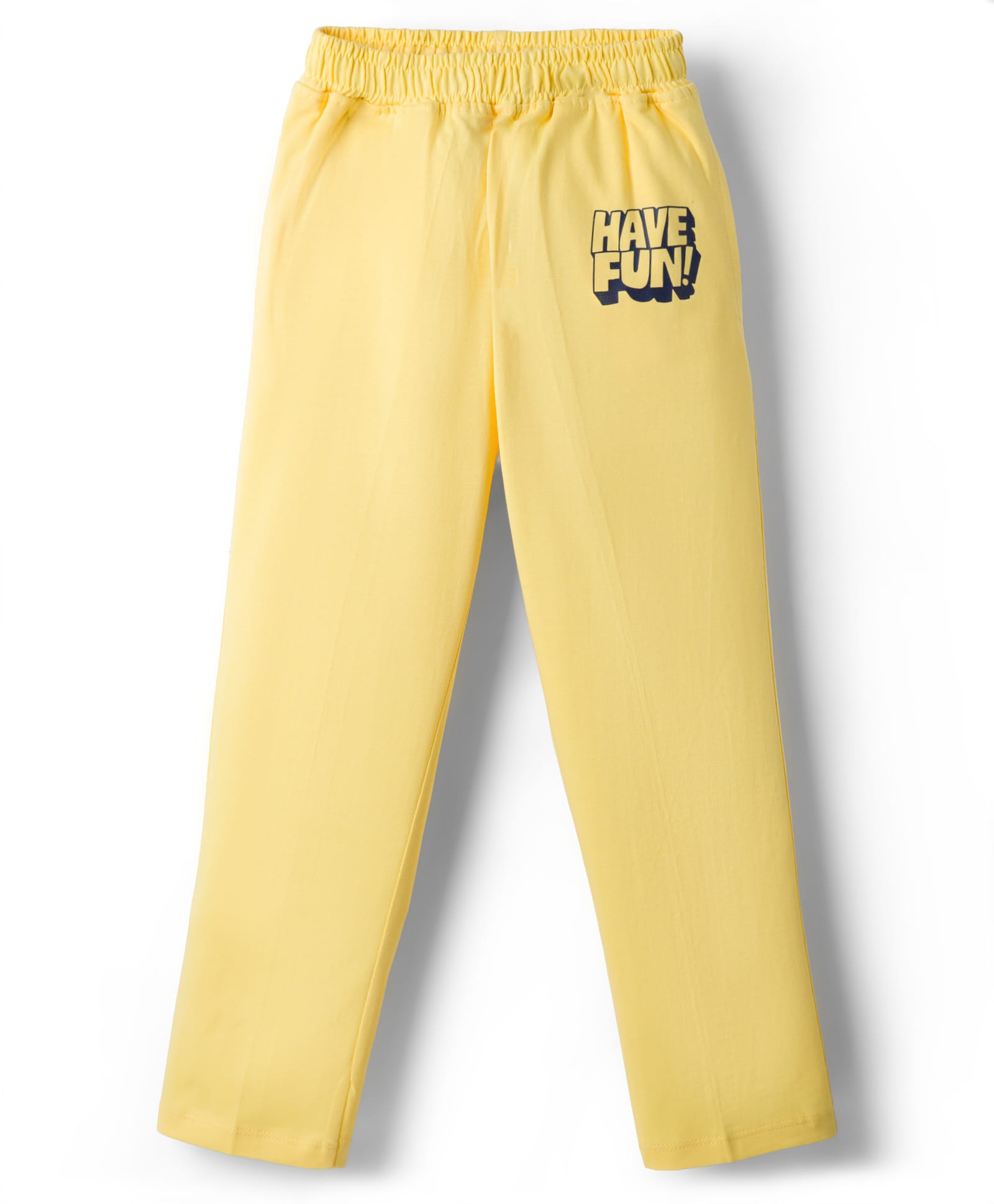 kookie kids india Kookie Kids Single Jersey Knit Full Length Track Pant with Have Fun Print - Yellow-picture-18