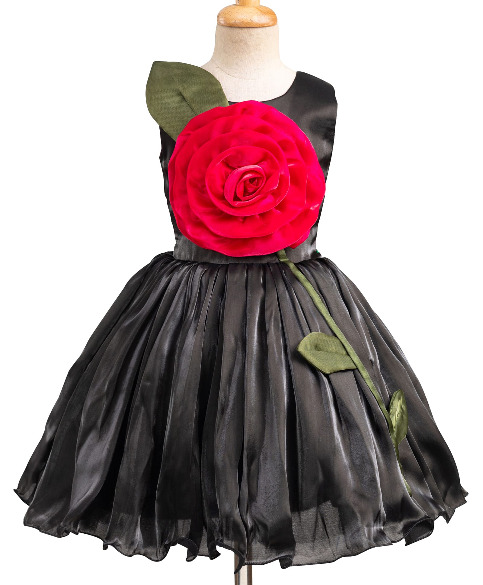 Enfance Sleeveless Floral Applique Detailed Dress - Black-picture-20