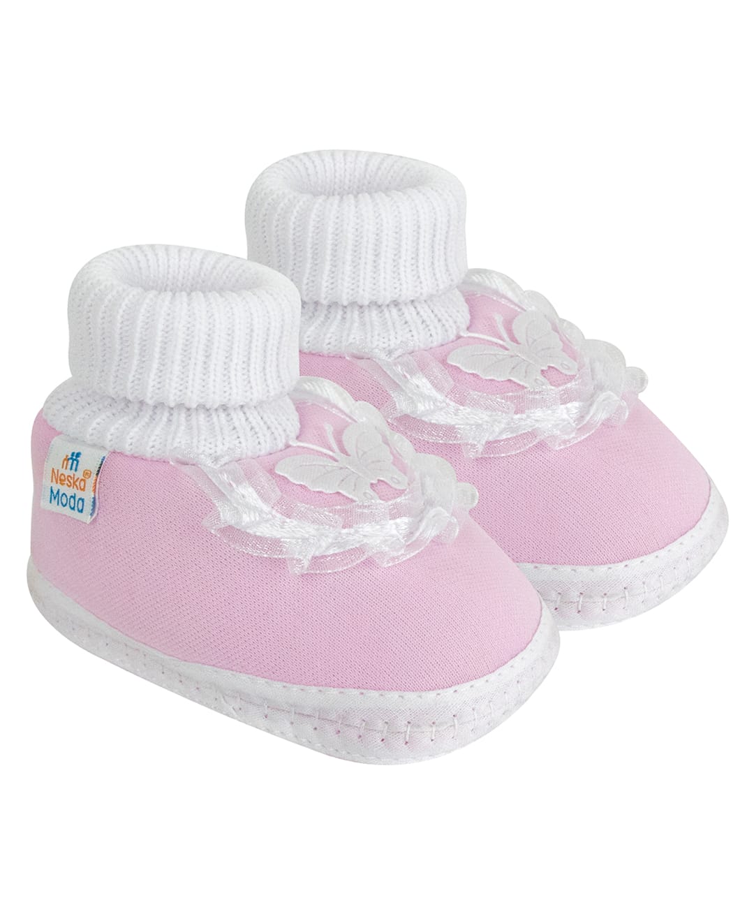Neska Moda Butterfly Applique Booties - Pink-image-28